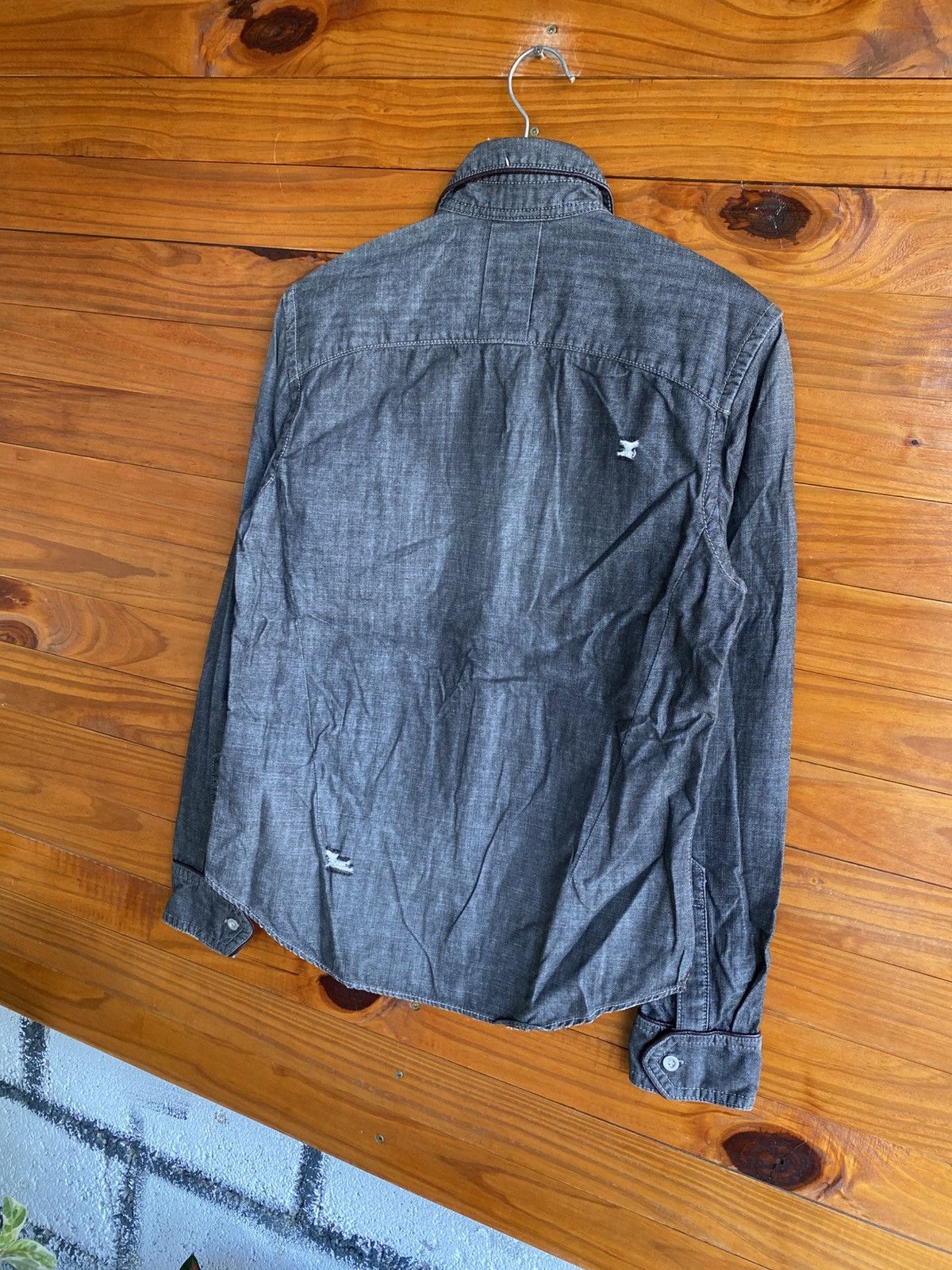PPFM PPFM Japan Distressed Denim Jacket Grey Zip-Up Workwear Size US S / EU 44-46 / 1 - 11 Thumbnail