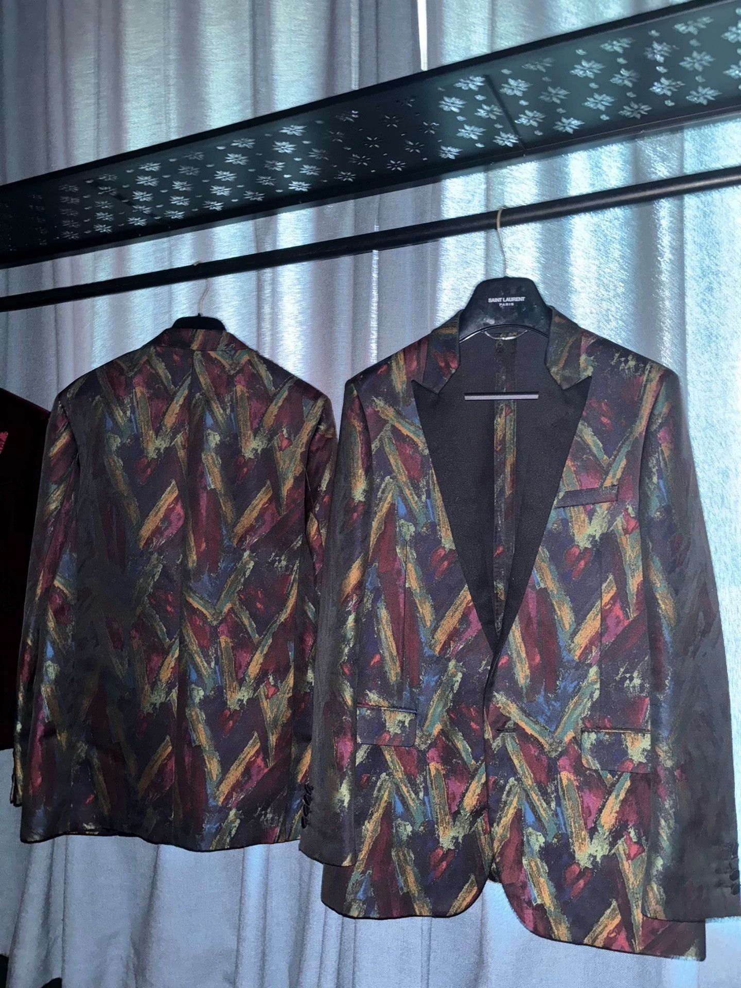 Saint Laurent Paris Saint Laurent 2014SS Satin Peak Lapel Smoking Suit 46 Size 46R - 1 Thumbnail