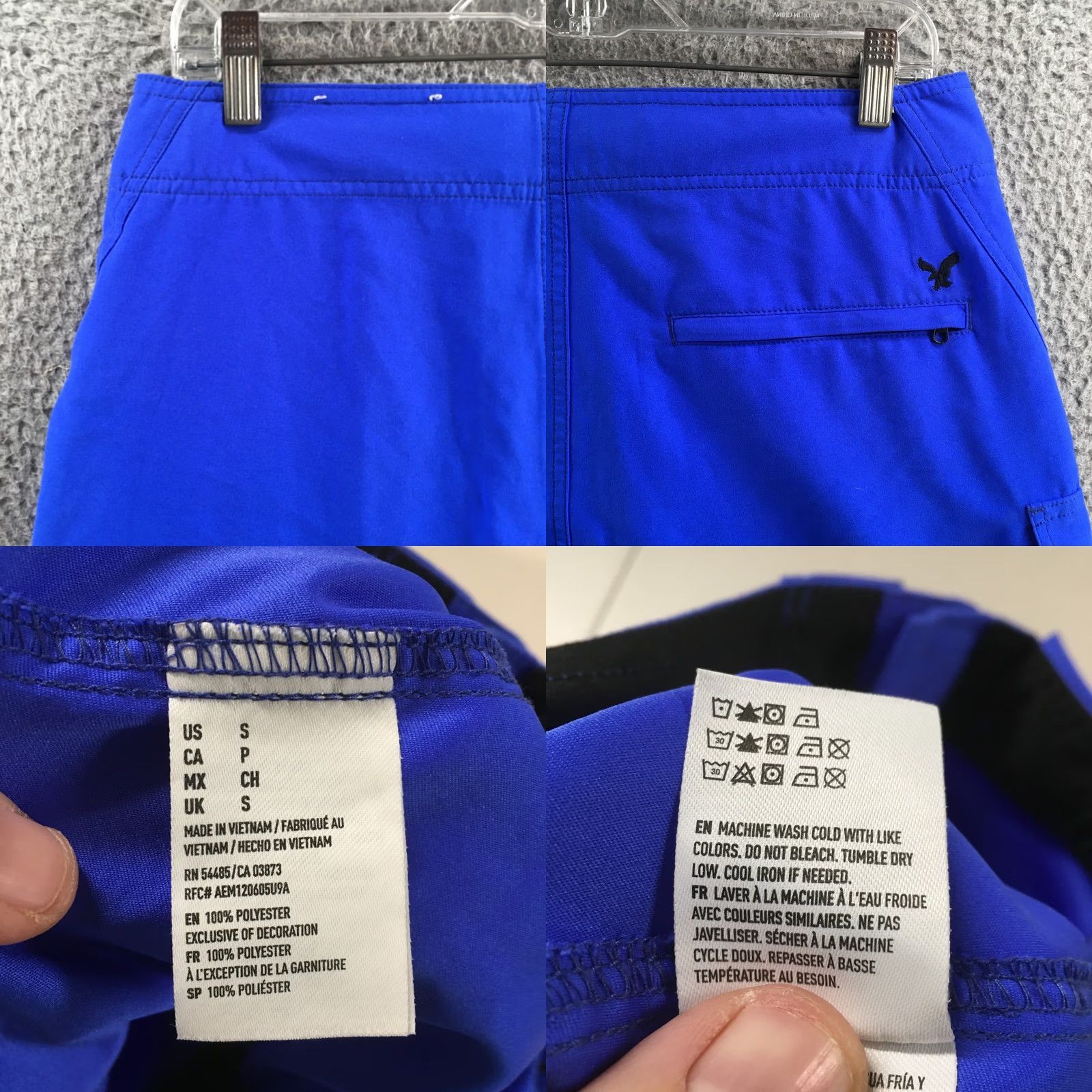 American Eagle Outfitters American Eagle Board Shorts Mens Small Blue Drawstring Cargo Swim Trunks AEO Size US 29 - 9 Thumbnail