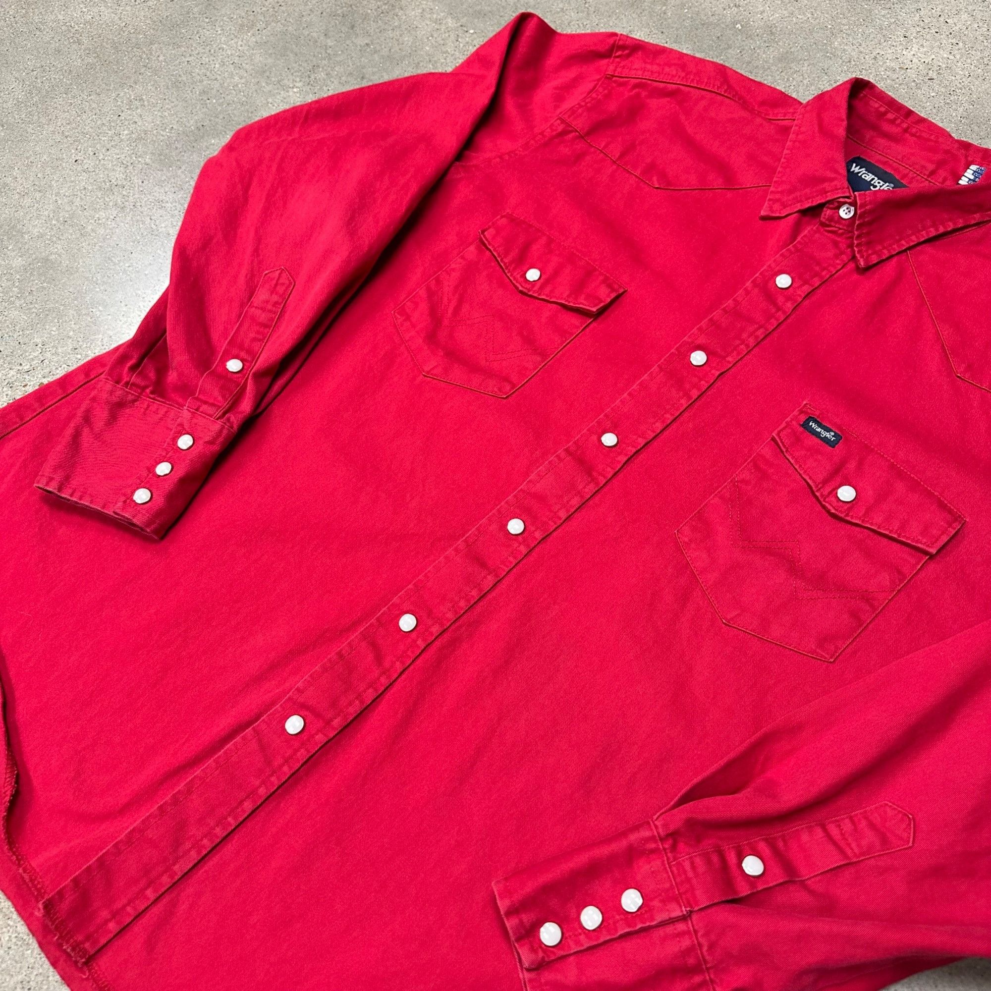 Vintage × Wrangler Vintage Wrangler Brushpopper Style Pearl Snap Western Shirt Size US XL / EU 56 / 4 - 2 Thumbnail