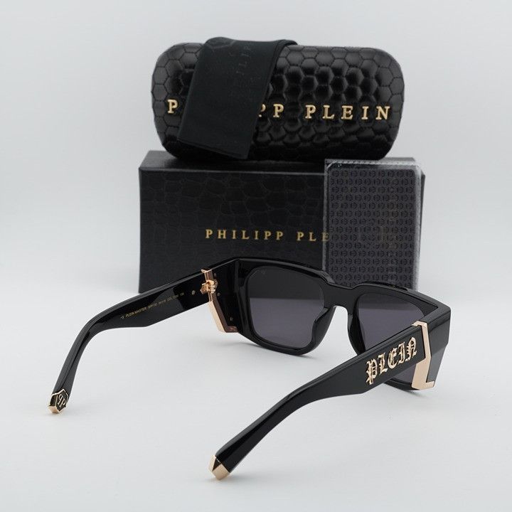 Philipp Plein Philipp Plein SPP130M 0700 Sunglasses Black Square Frame Size ONE SIZE - 9 Thumbnail