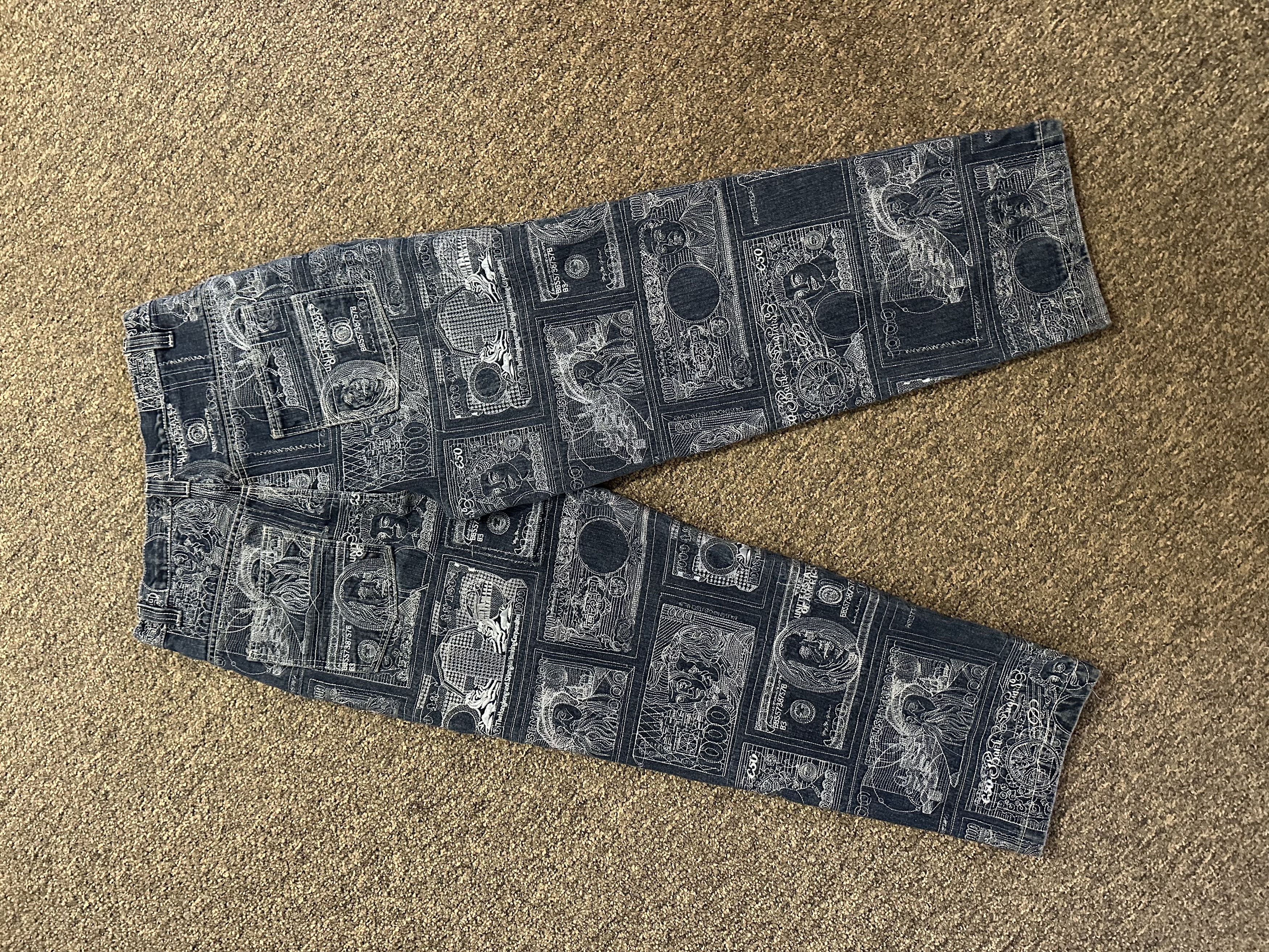 Other Members Property Money Embroidered Baggy Jeans Y2K Size US 32 / EU 48 - 5 Thumbnail