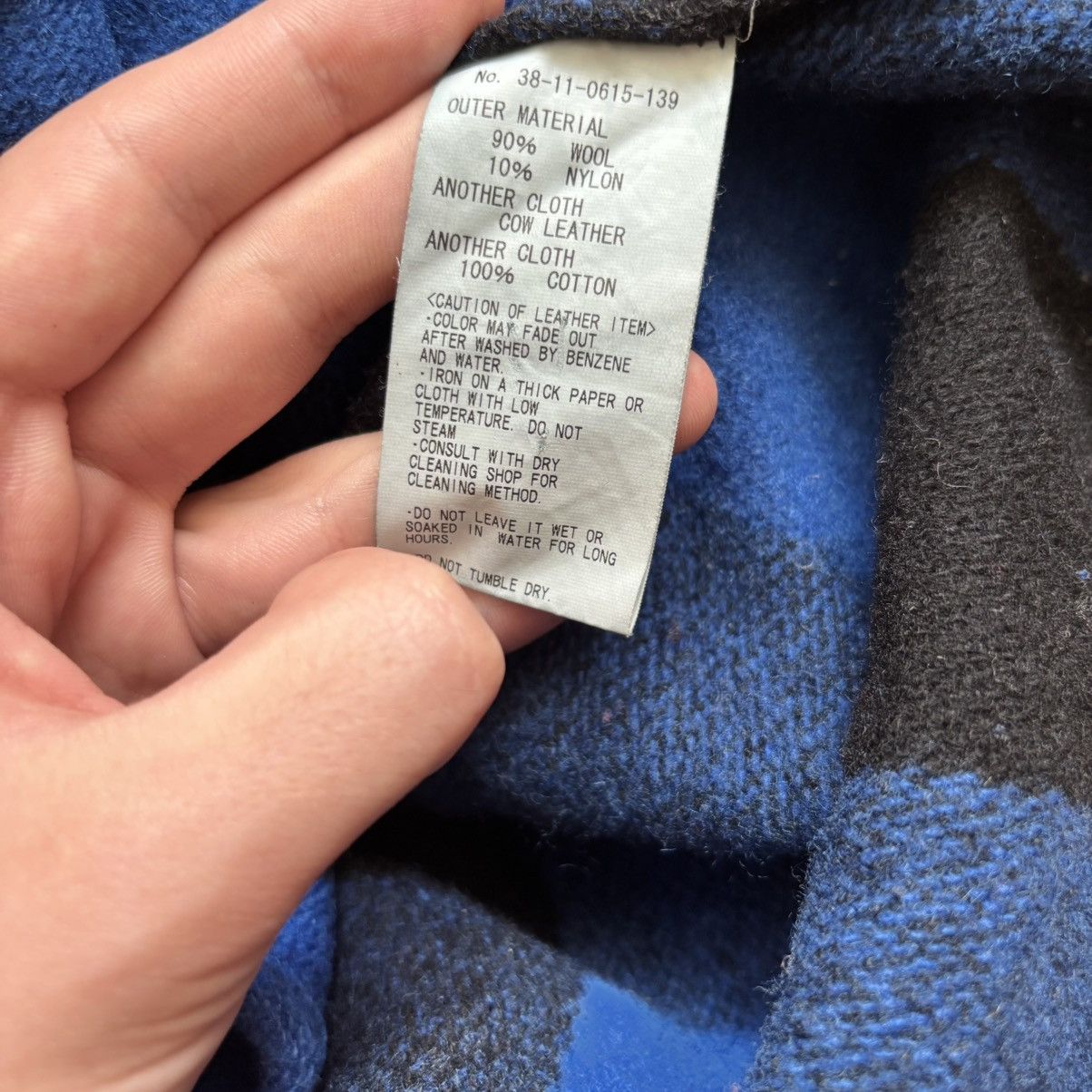 Beams Japan × Beams Plus × Vintage Vintage Japanese Beams+ Wool & Cow Leather Flannel Overshirt Size US S / EU 44-46 / 1 - 7 Thumbnail