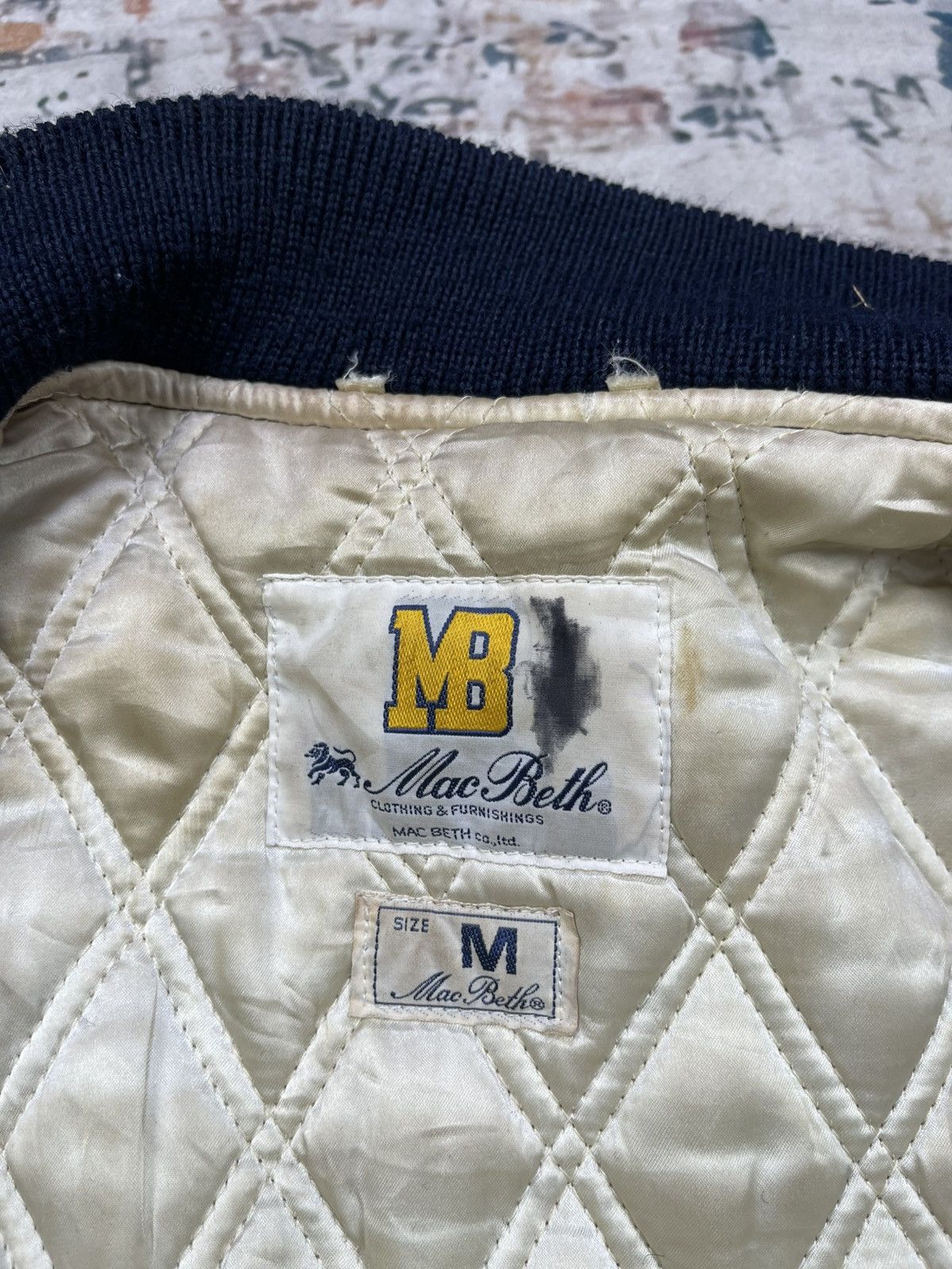 Macbeth Vtg 90s Macbeth Leather Sleeve Patch Logo Varsity Jacket Size US M / EU 48-50 / 2 - 18 Thumbnail