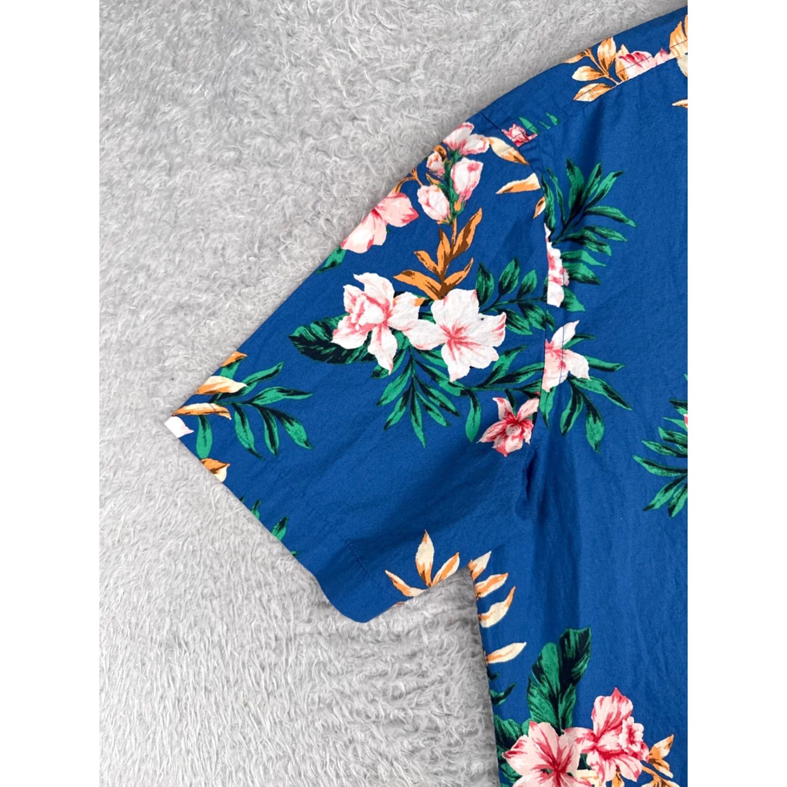 Club Room Club Room Shirt Mens Small Blue Floral Hawaiian 100% Cotton Button Up Size US S / EU 44-46 / 1 - 3 Thumbnail