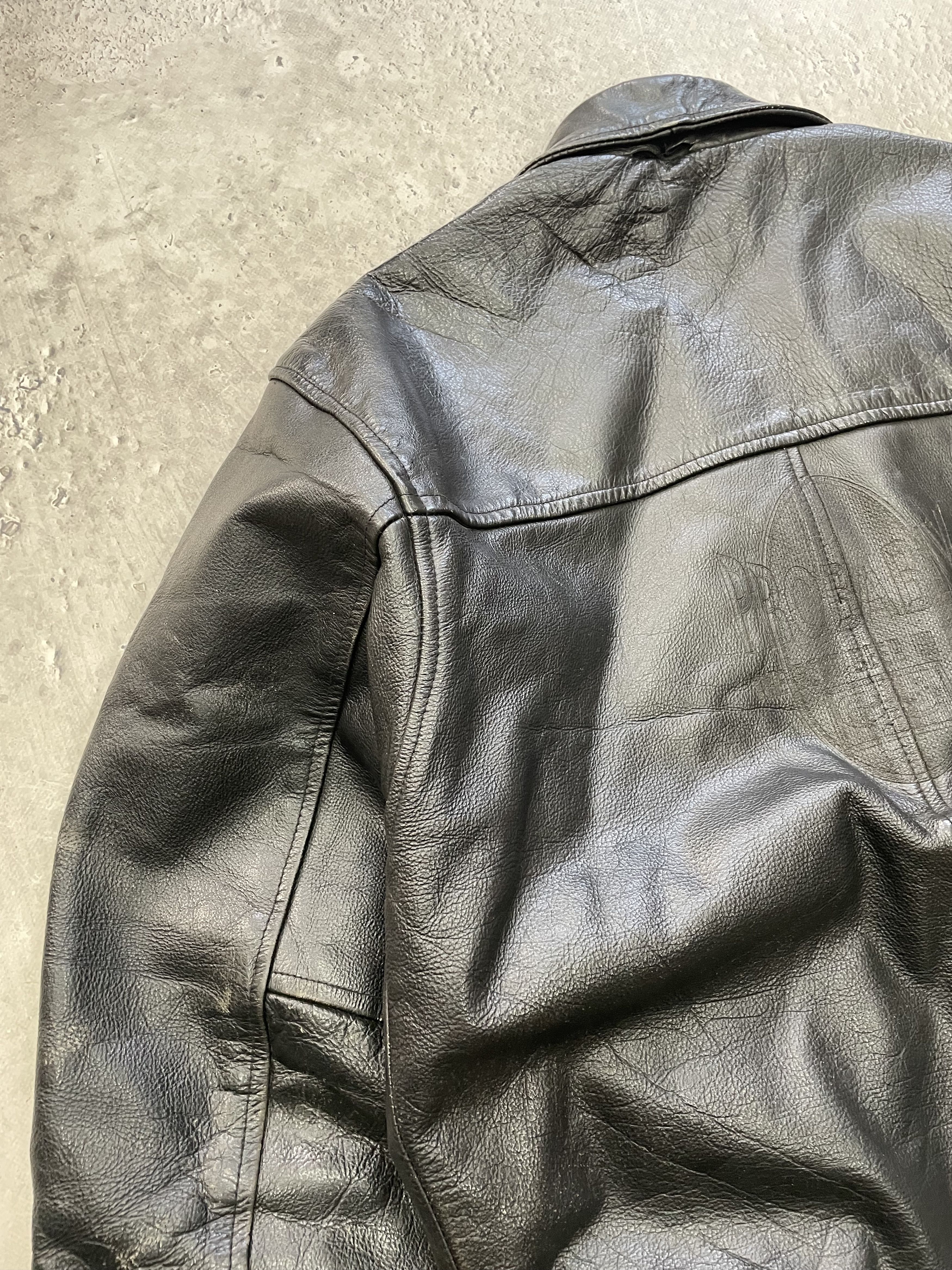 Harley Davidson Avant garde cropped bomber leather retro hype diesel style Size US L / EU 52-54 / 3 - 17 Thumbnail