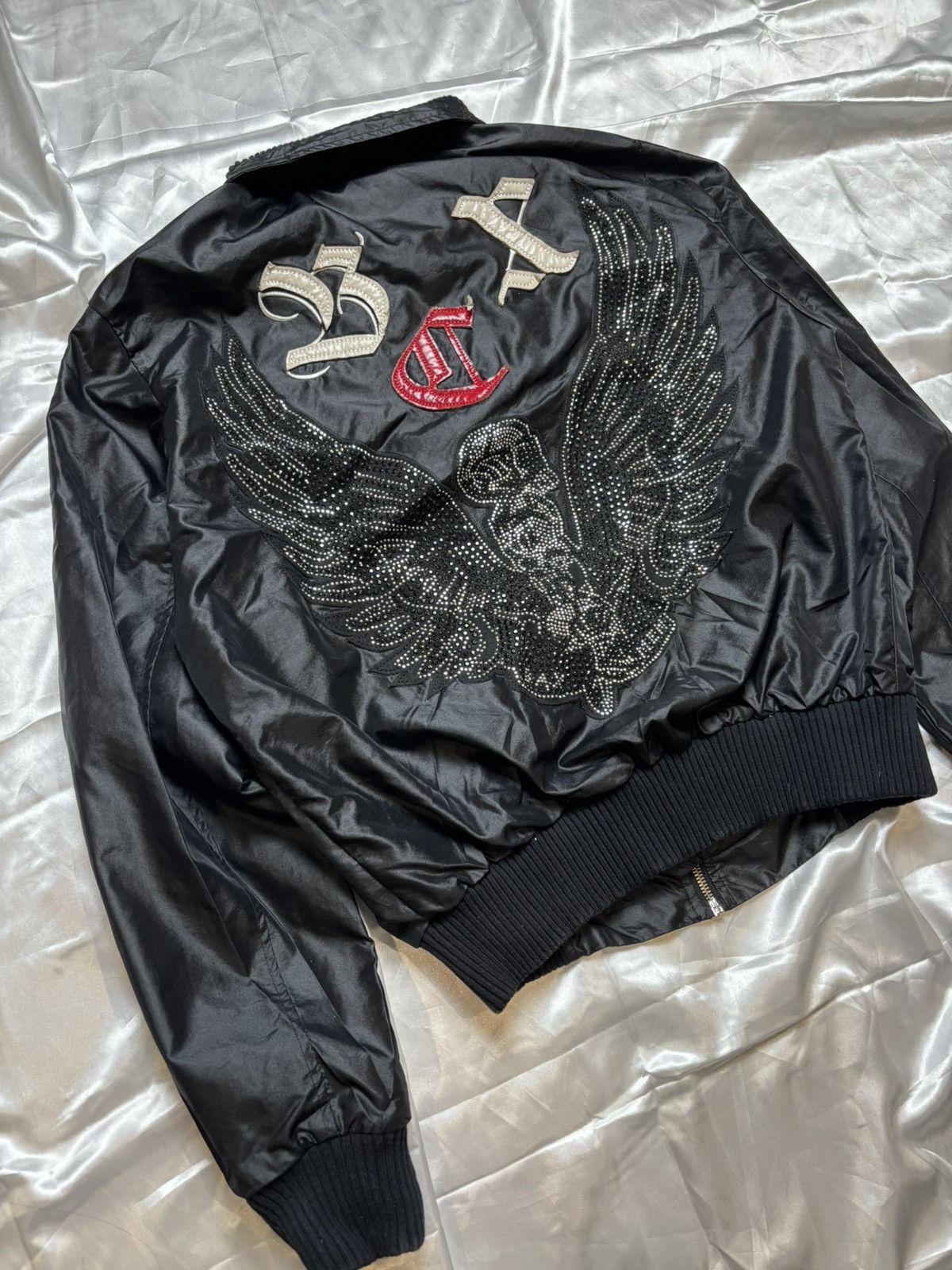 Japanese Brand × Vintage Vintage printed light bomber jacket rhinestones Size M / US 6-8 / IT 42-44 - 9 Thumbnail