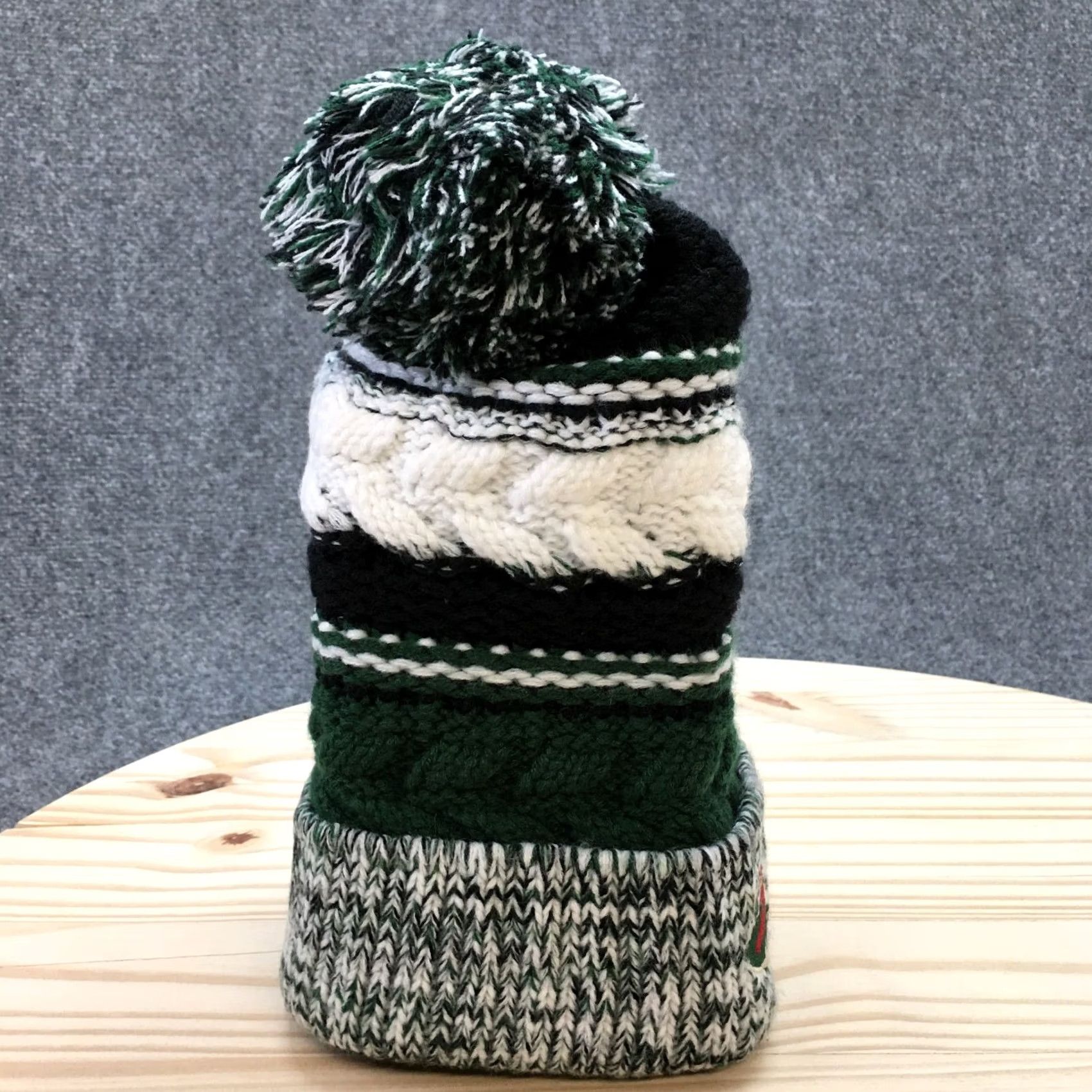 Vintage Minnesota Wild Sport Tek Pompom Beanie Hat Mens Green OS Embroidered Logo Knit Size ONE SIZE - 6 Thumbnail