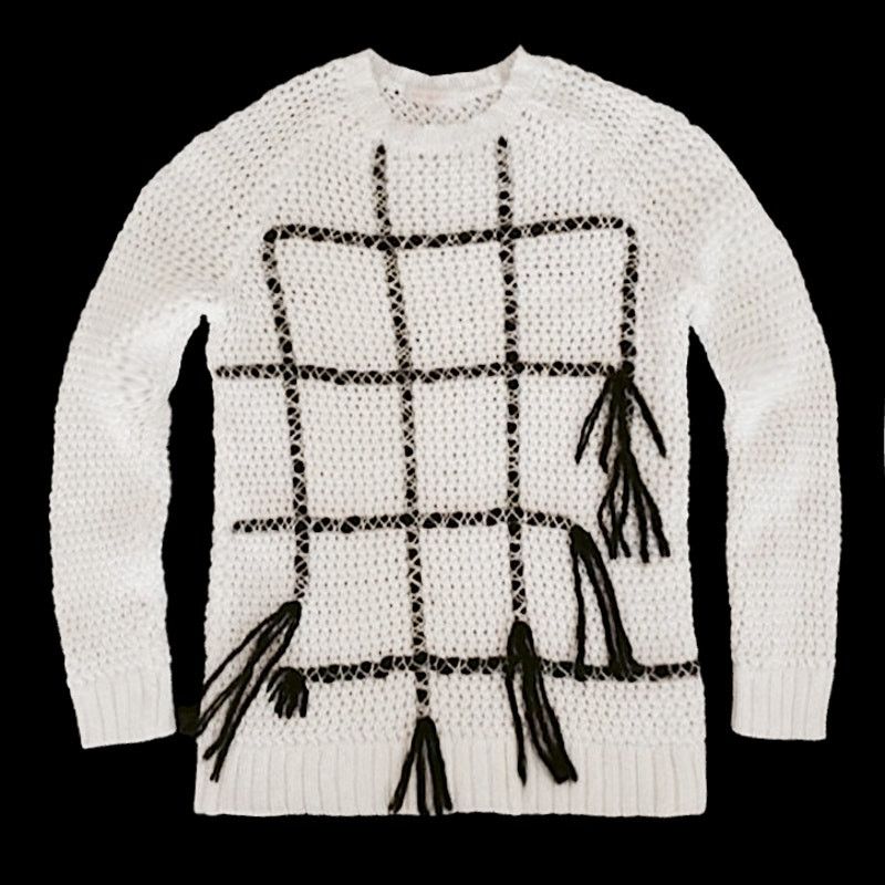 Tory Burch Tory Burch White/Black Sweater | Size S Size S / US 4 / IT 40 - 1 Thumbnail