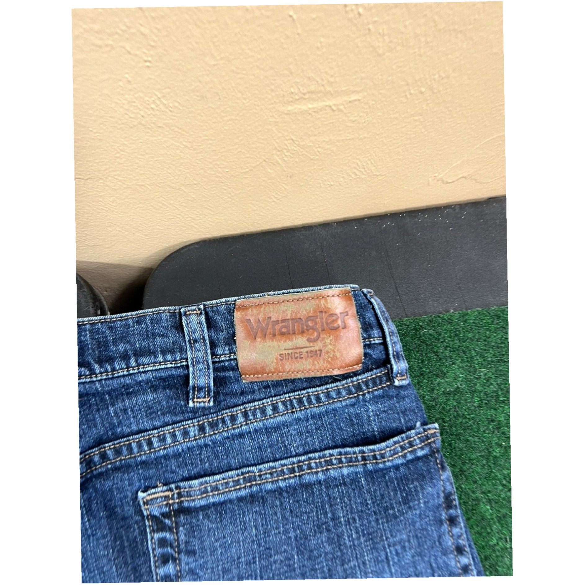 Wrangler Wrangler Jeans Men's 38X32 Blue Regular Fit Denim Work Jeans Size US 38 / EU 54 - 4 Thumbnail