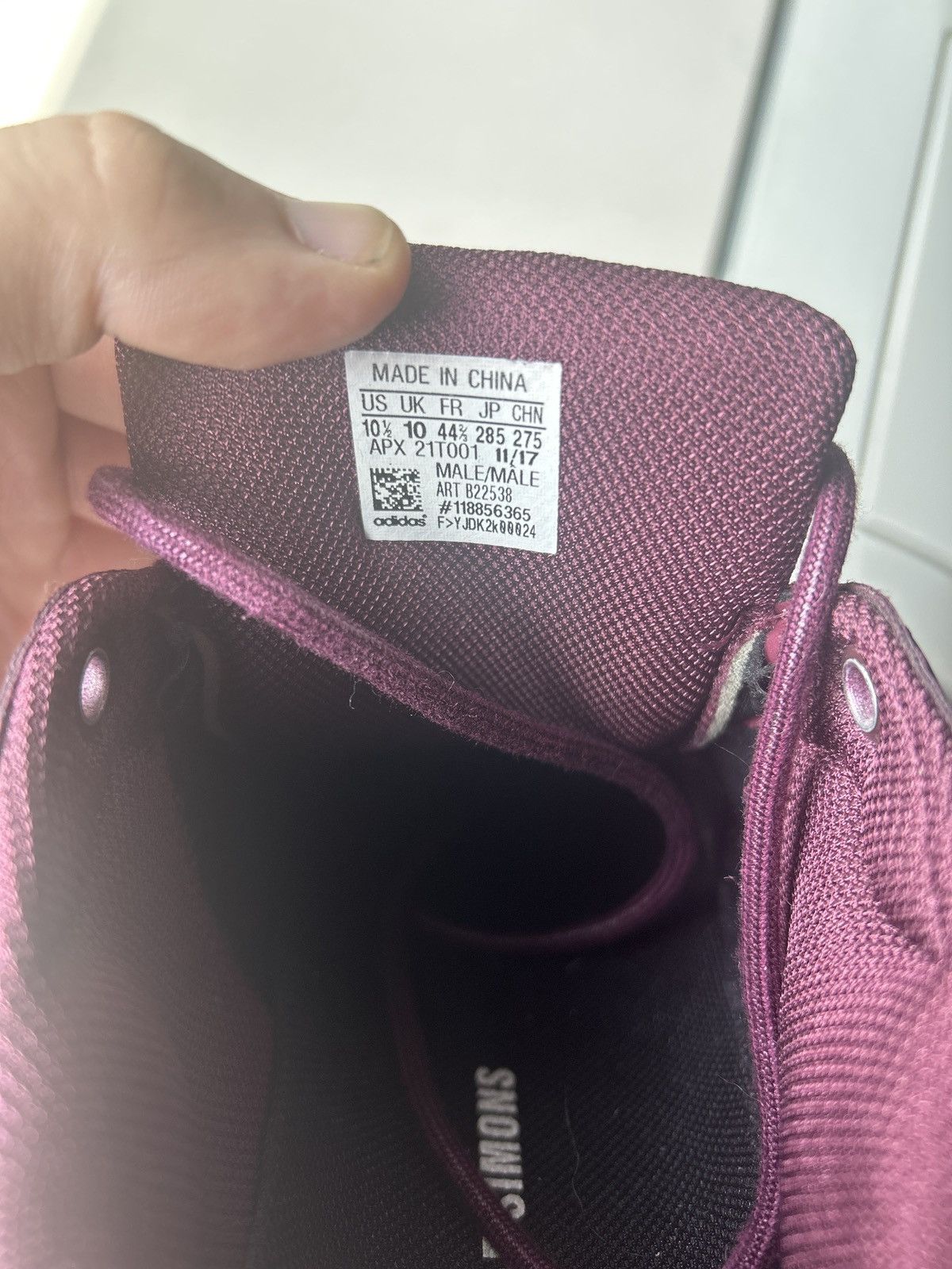 Adidas × Raf Simons Adidas Ozweego 3 Raf Simmons Burgandy Size US 10.5 / EU 43-44 - 4 Thumbnail
