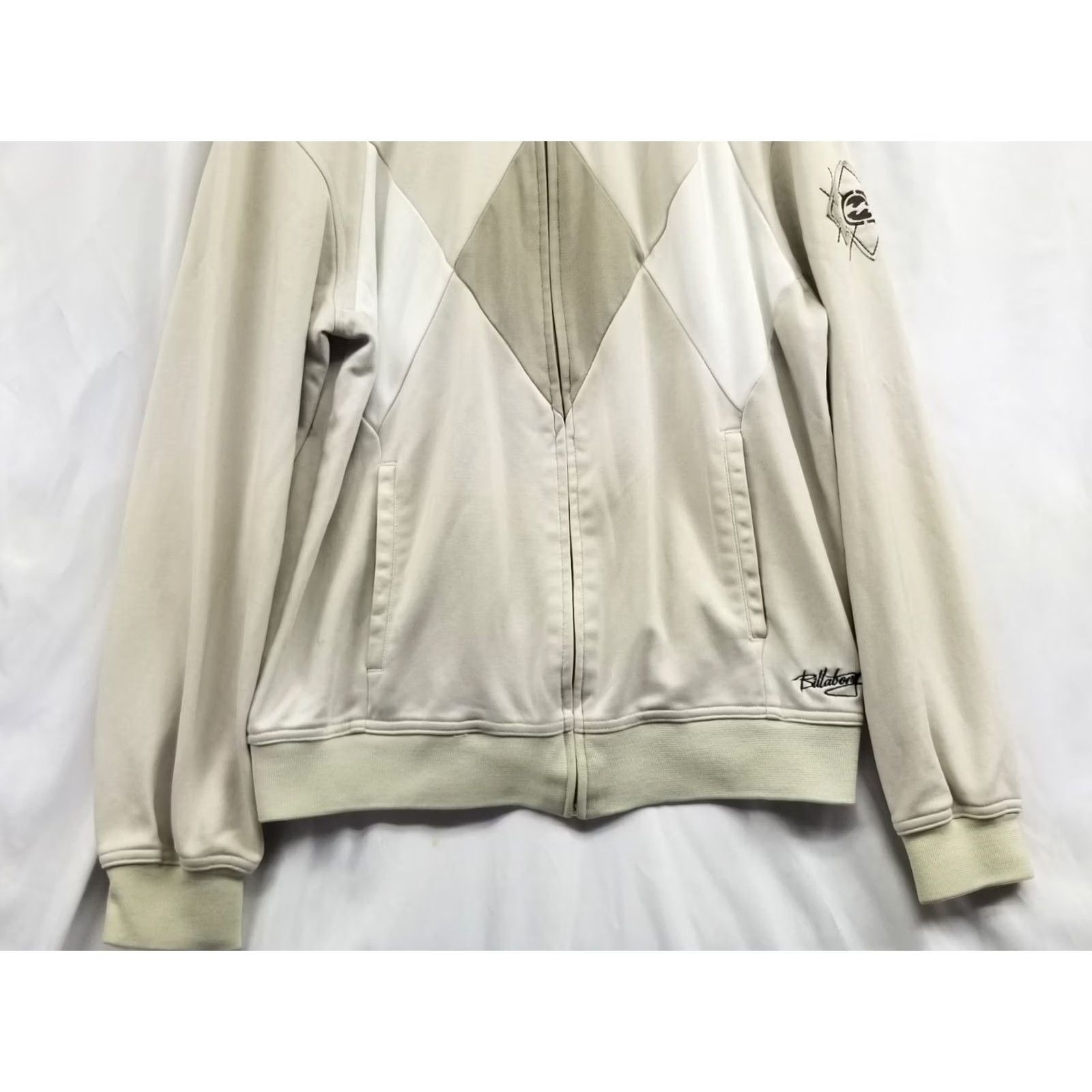 Billabong VINTAGE Billabong Jacket Mens M Beige Novacheck Tracksuits Zip Up Surf Y2K Size US 31 - 2 Thumbnail