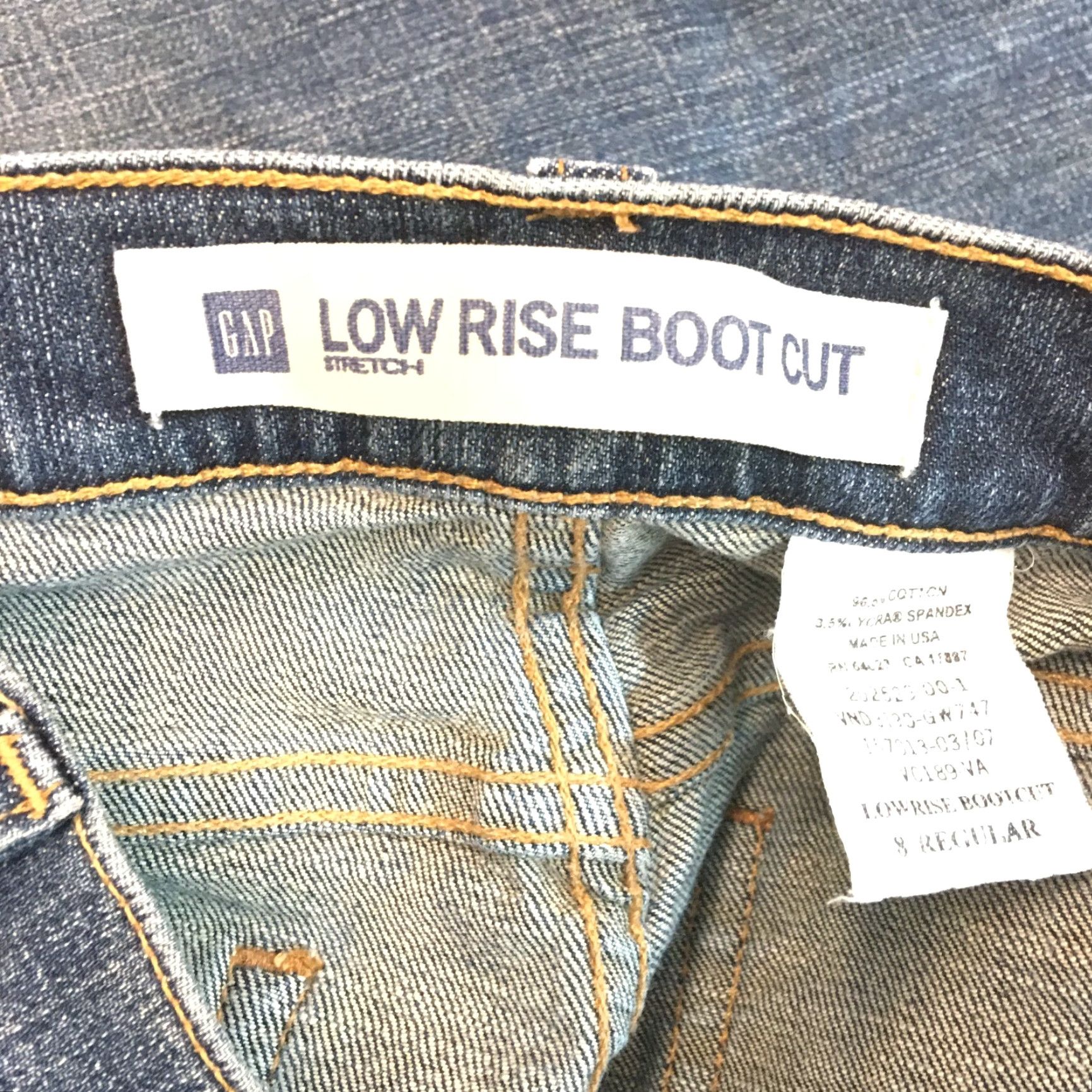 Gap VINTAGE Gap Women's Low Rise Stretch Bootcut Jeans Size 8 32x32 Medium Wash Blue Denim Womens Size 30" / US 8 / IT 44 - 6 Thumbnail