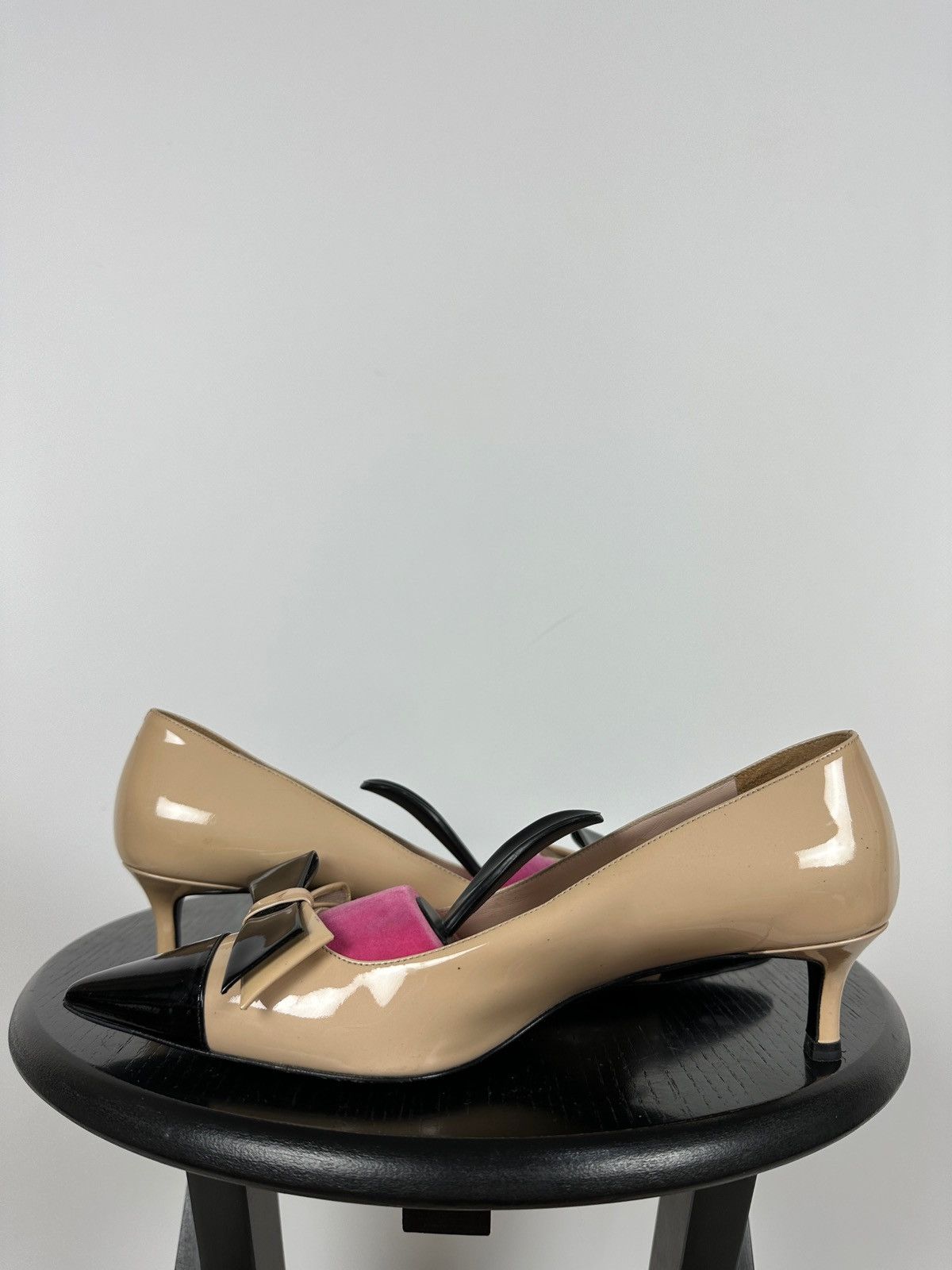 Miu Miu Miu Miu Patent Leather Bow Kitten Heels Size US 6 / IT 36 - 9 Thumbnail