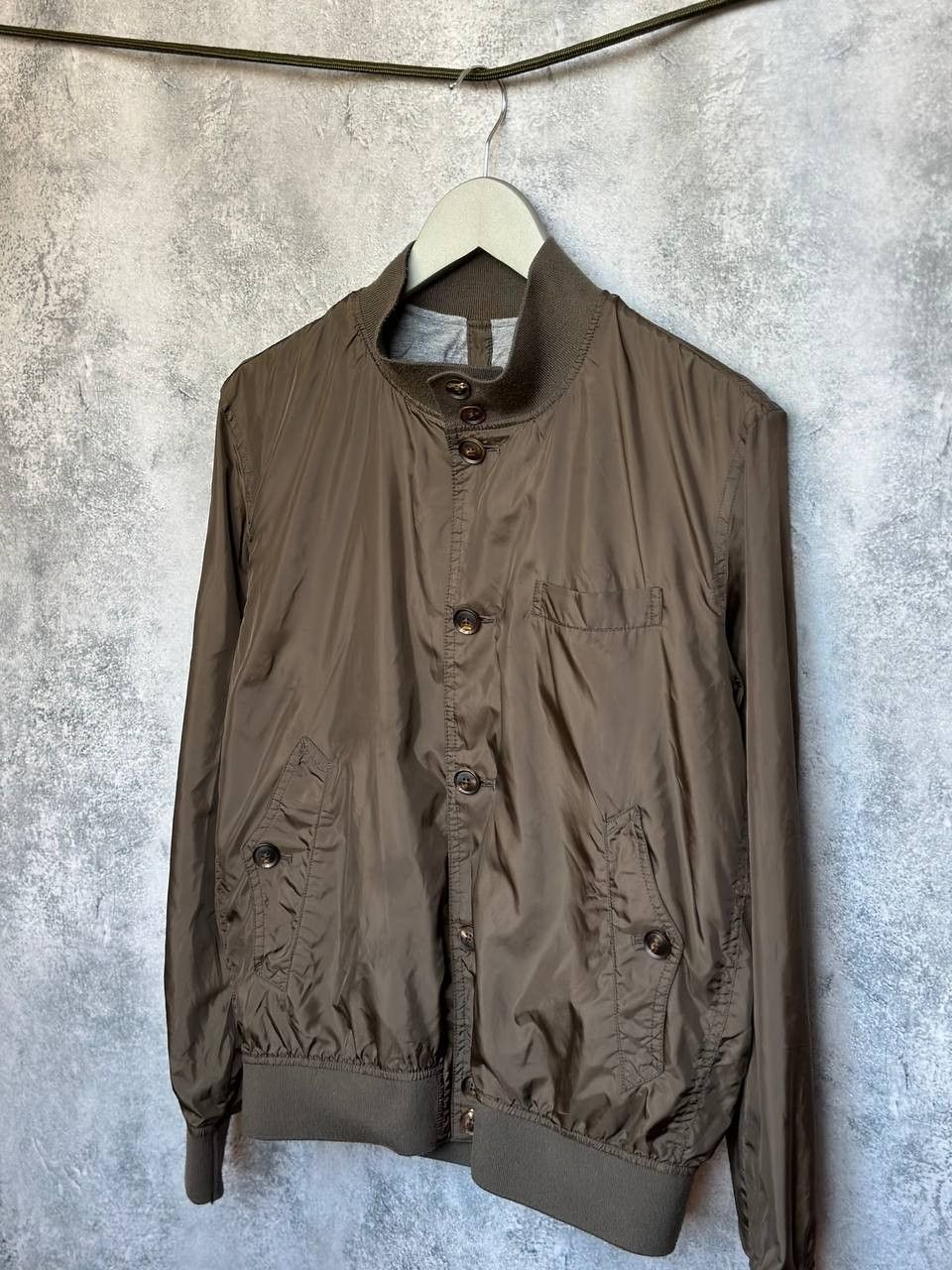 Massimo Dutti Massimo Dutti Bomber Jacket Khaki Nylon Shell Lined Size US L / EU 52-54 / 3 - 1 Thumbnail