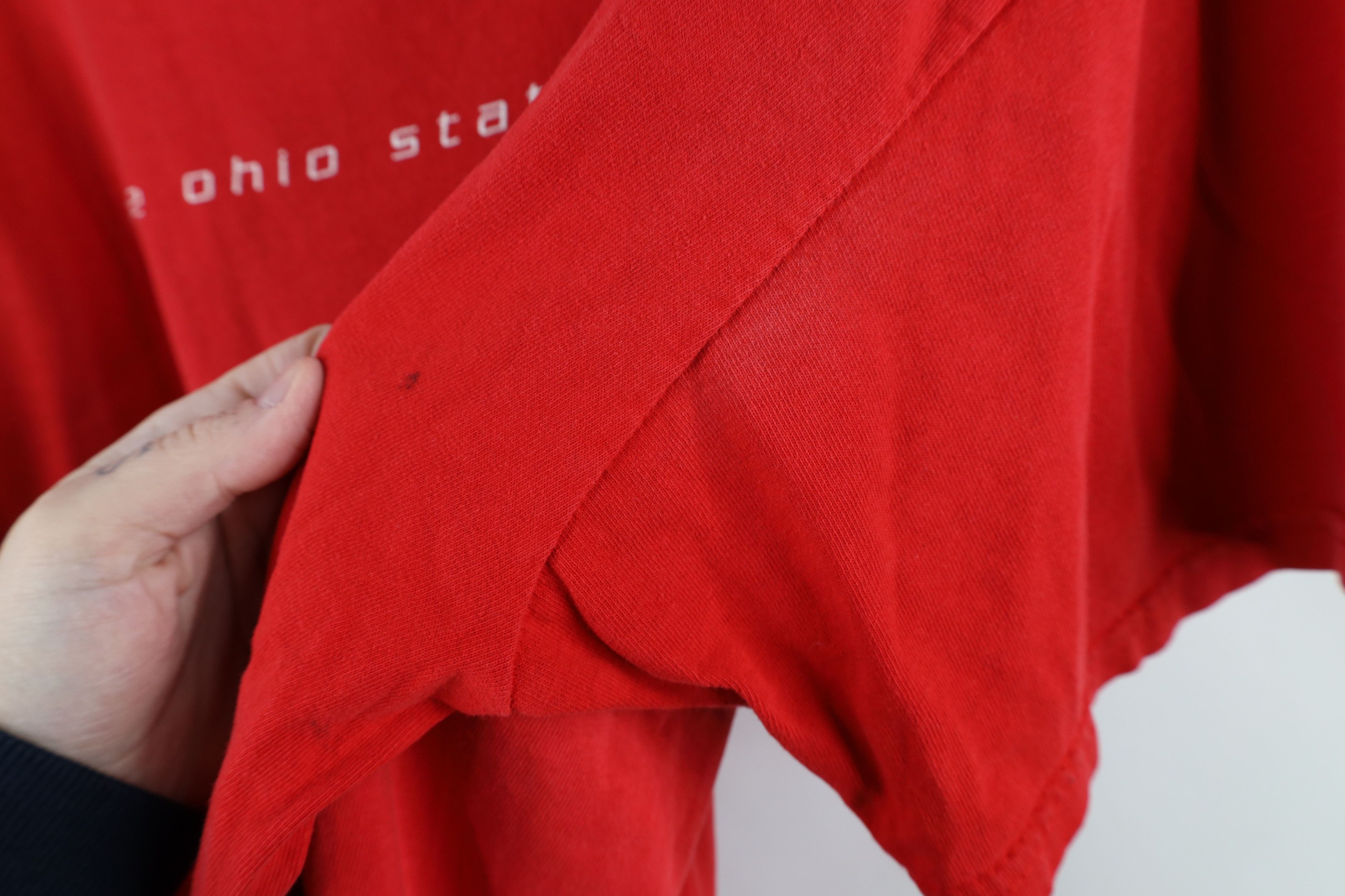 Vintage Vintage 90s Spell Out The Ohio State University T-Shirt Red Size US XL / EU 56 / 4 - 6 Thumbnail