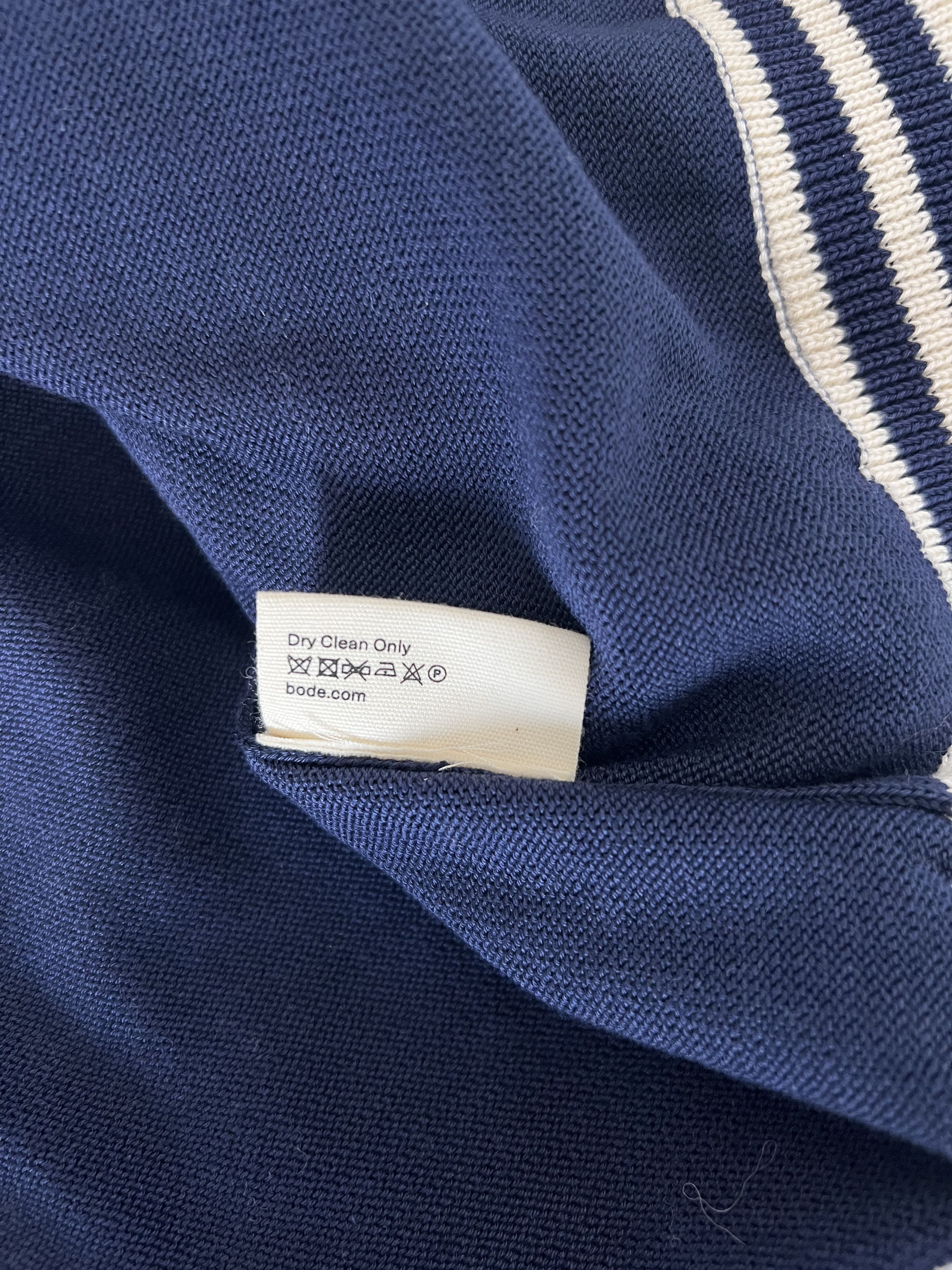 Bode Bode Club Long Sleeve Polo in Navy Size US XL / EU 56 / 4 - 10 Thumbnail
