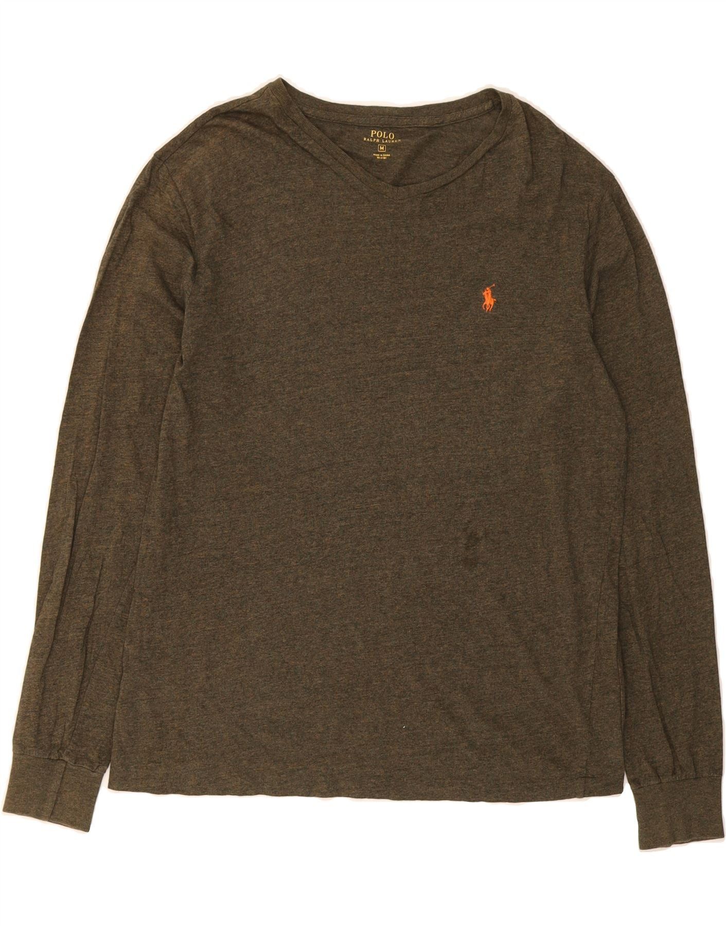 Polo Ralph Lauren Mens Top Long Sleeve Medium Khaki Cotton Size US M / EU 48-50 / 2 - 1 Thumbnail
