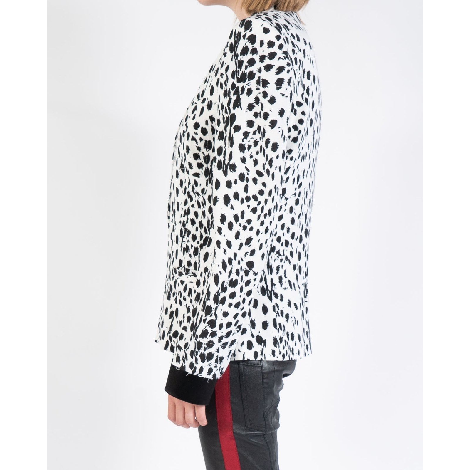 Haider Ackermann FW18 Zipped Blazer in Black & White Leo Cotton Size L / US 10 / IT 46 - 4 Thumbnail