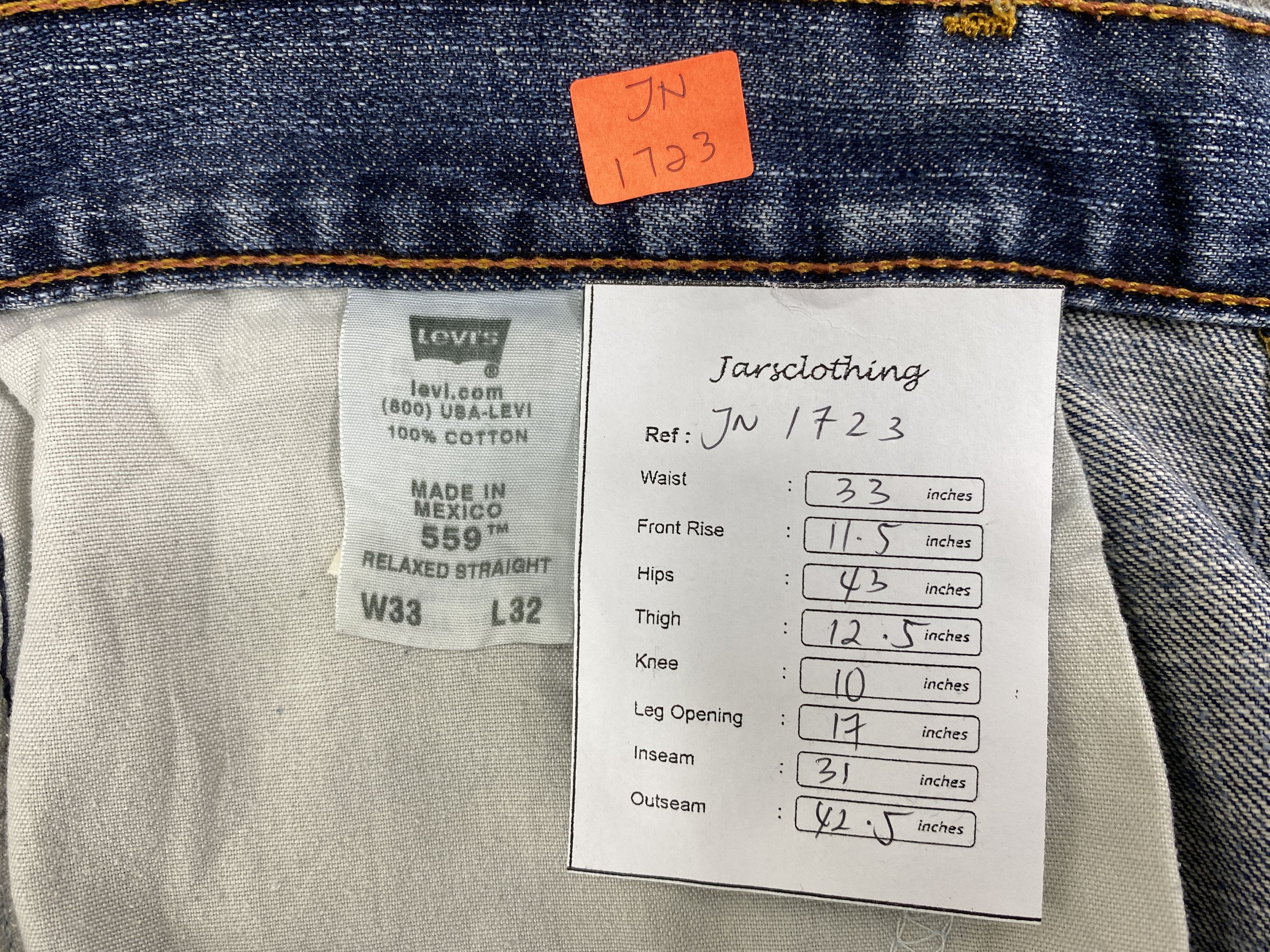 Japanese Brand Distressed Blue Vintage Levi's 559 33x31 Denim -JN1723 Size US 33 - 8 Thumbnail