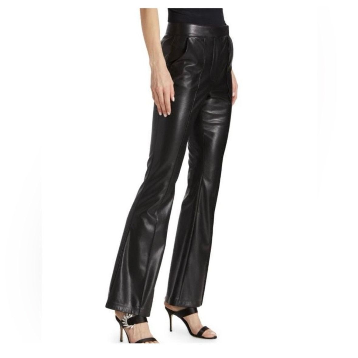Generation Love NEW NWT Generation Love Rio Vegan Leather Flare Pants size 0 Size 25" / US 0 / IT 36 - 4 Thumbnail
