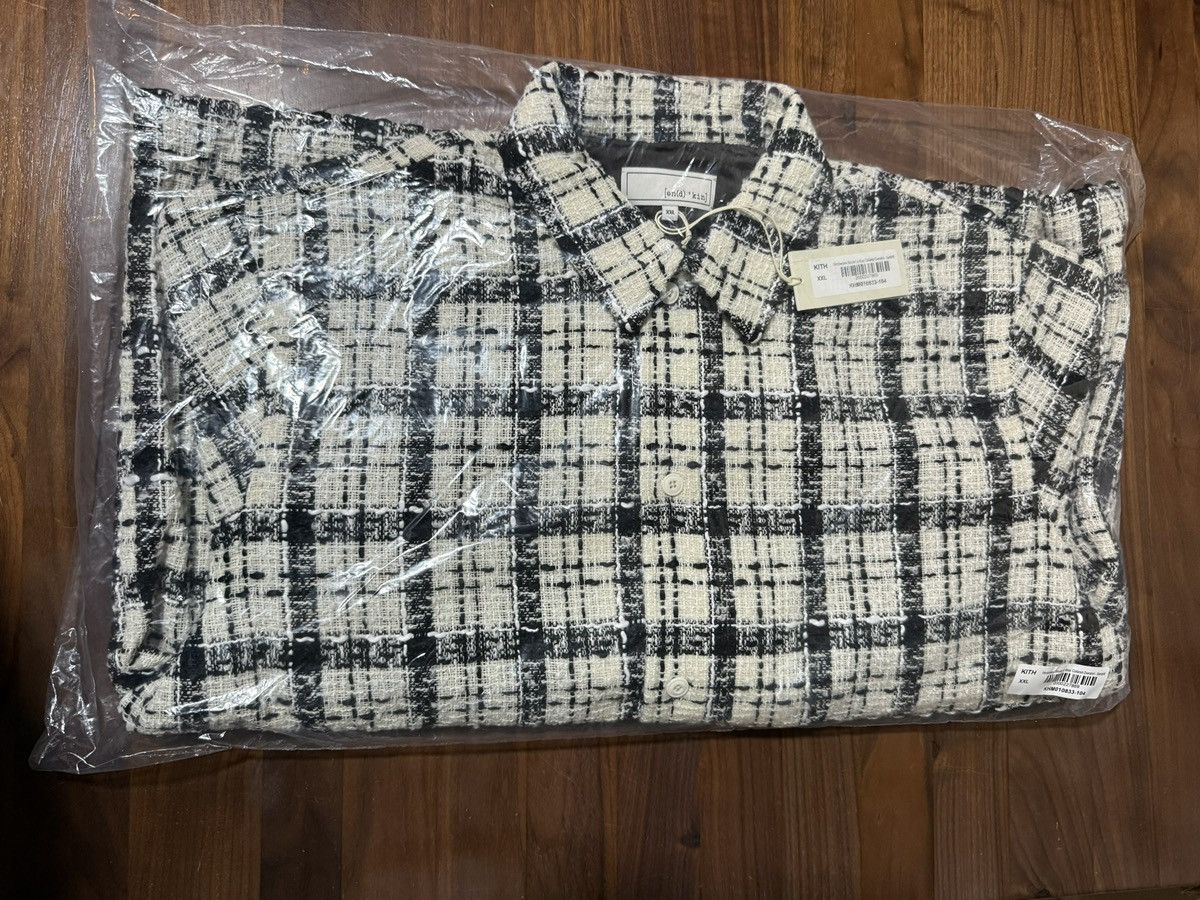 Kith &Kin Windowpane Boucle Long Shirt Boxy Collared Overshirt Size US XXL / EU 58 / 5 - 7 Thumbnail