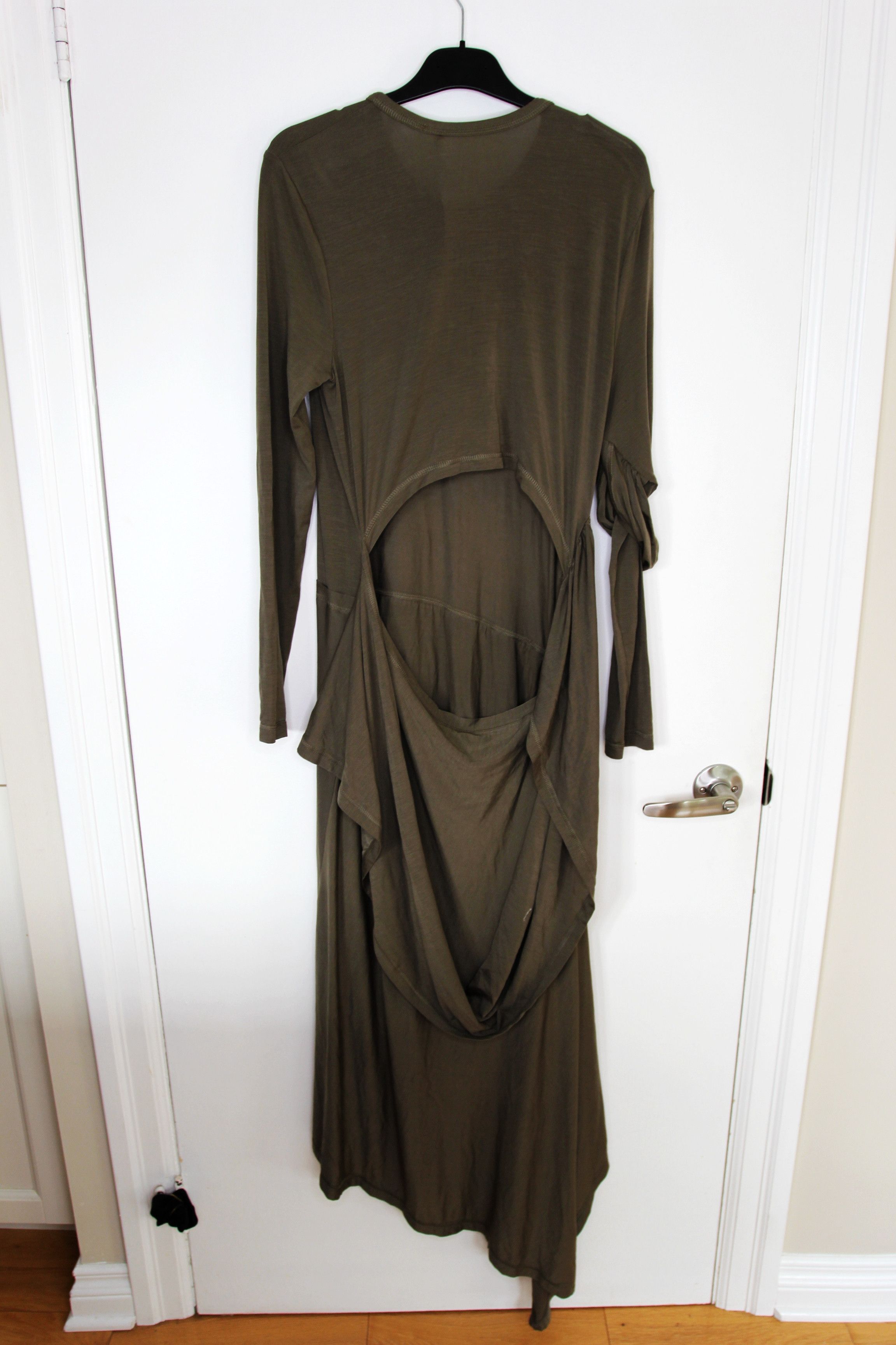 Helmut Lang BNWT SS25 HELMUT LANG KHAKI PROTECTION MIDI DRESS L Size L / US 10 / IT 46 - 3 Thumbnail