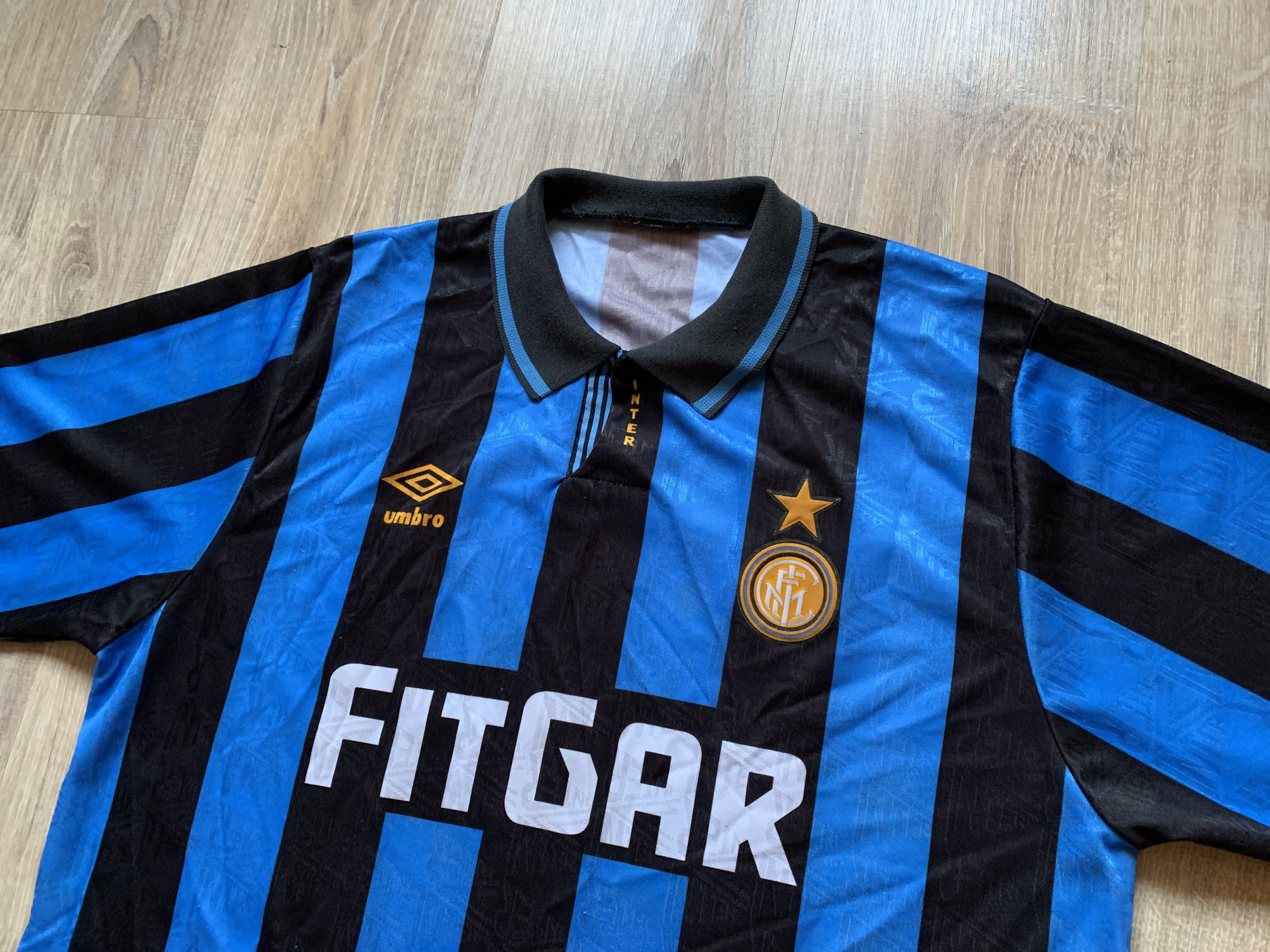 Umbro Rare Umbro Inter Milan Football Shirt 1991-1992 Size US L / EU 52-54 / 3 - 4 Thumbnail