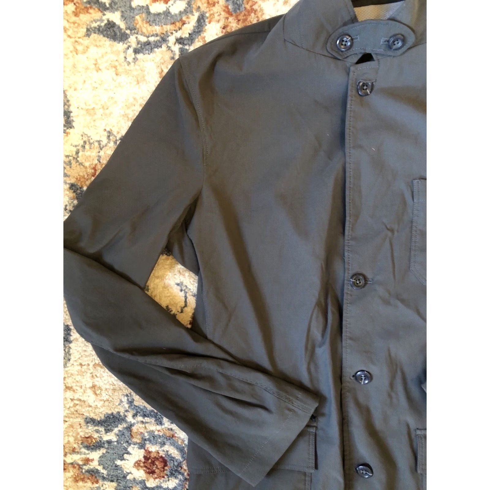 Eddie Bauer Eddie Bauer Blazer Mens T44 Big & Tall Green Solid Single-Breasted 3-Button Notch Lapel Jacket Casual Travel Sports Regular Chest 44 Size 44R - 3 Thumbnail