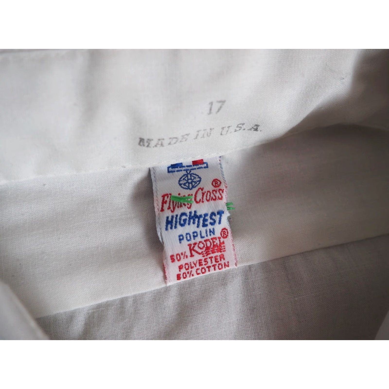 Vintage VINTAGE Flying Cross Shirt 1960s White Short Sleeve Button-Front XL Men Poplin Pocket Sausalito Sailing Military/Landgirl Size US XL / EU 56 / 4 - 5 Thumbnail