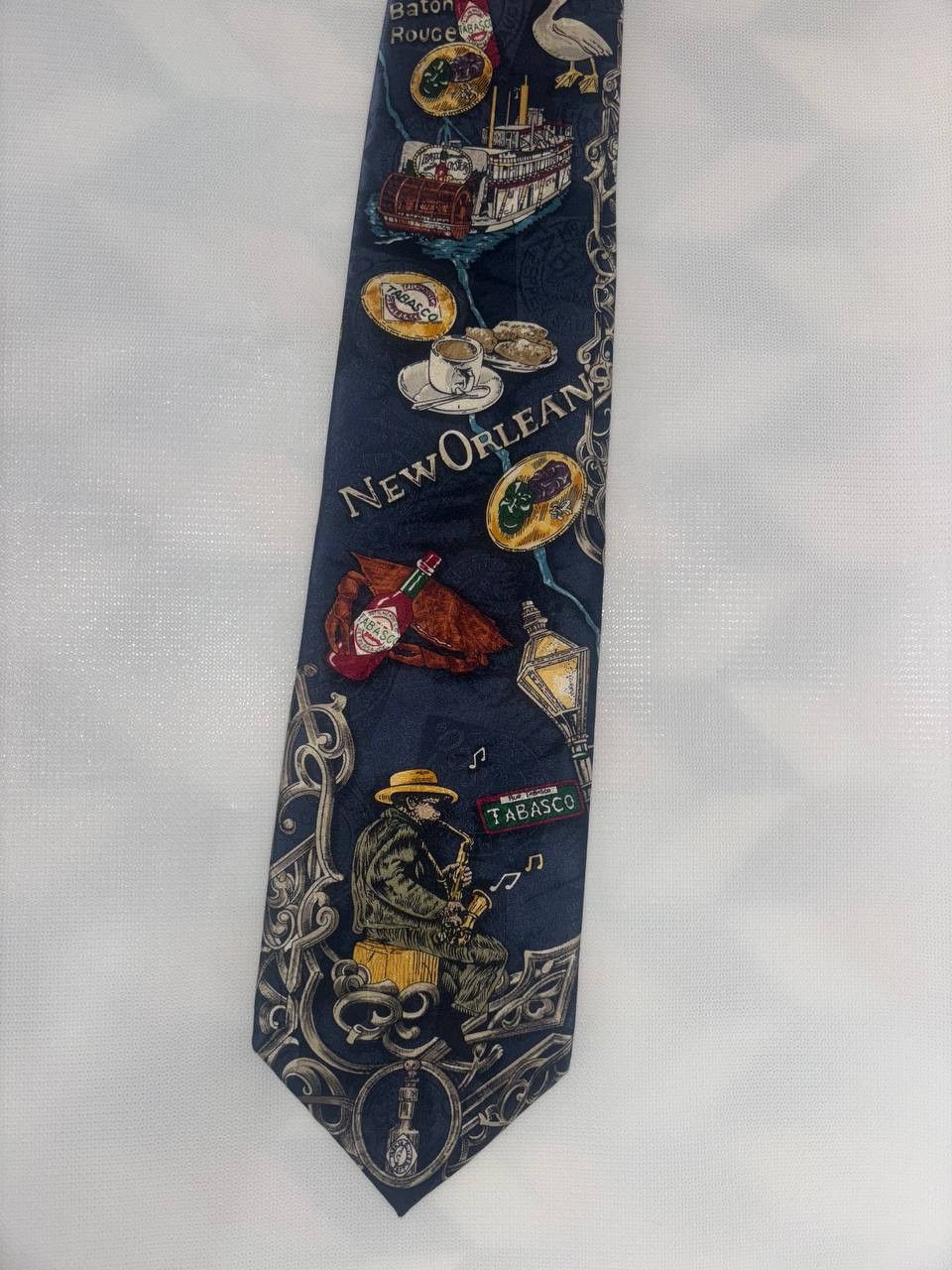 Tabasco Vintage Tie Tabasco NEW ORLEANS 100% silk Made in USA Size ONE SIZE - 2 Thumbnail
