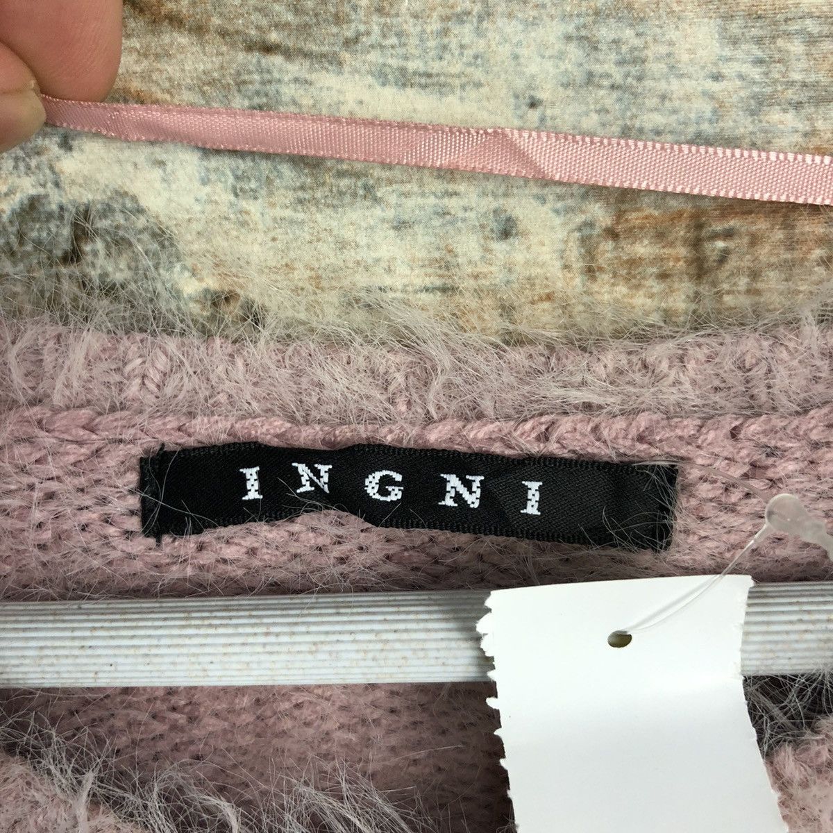 Homespun Knitwear DLL Ingni Pink Mohair shaggy fur Knitwear #C234 Size S / US 4 / IT 40 - 9 Thumbnail