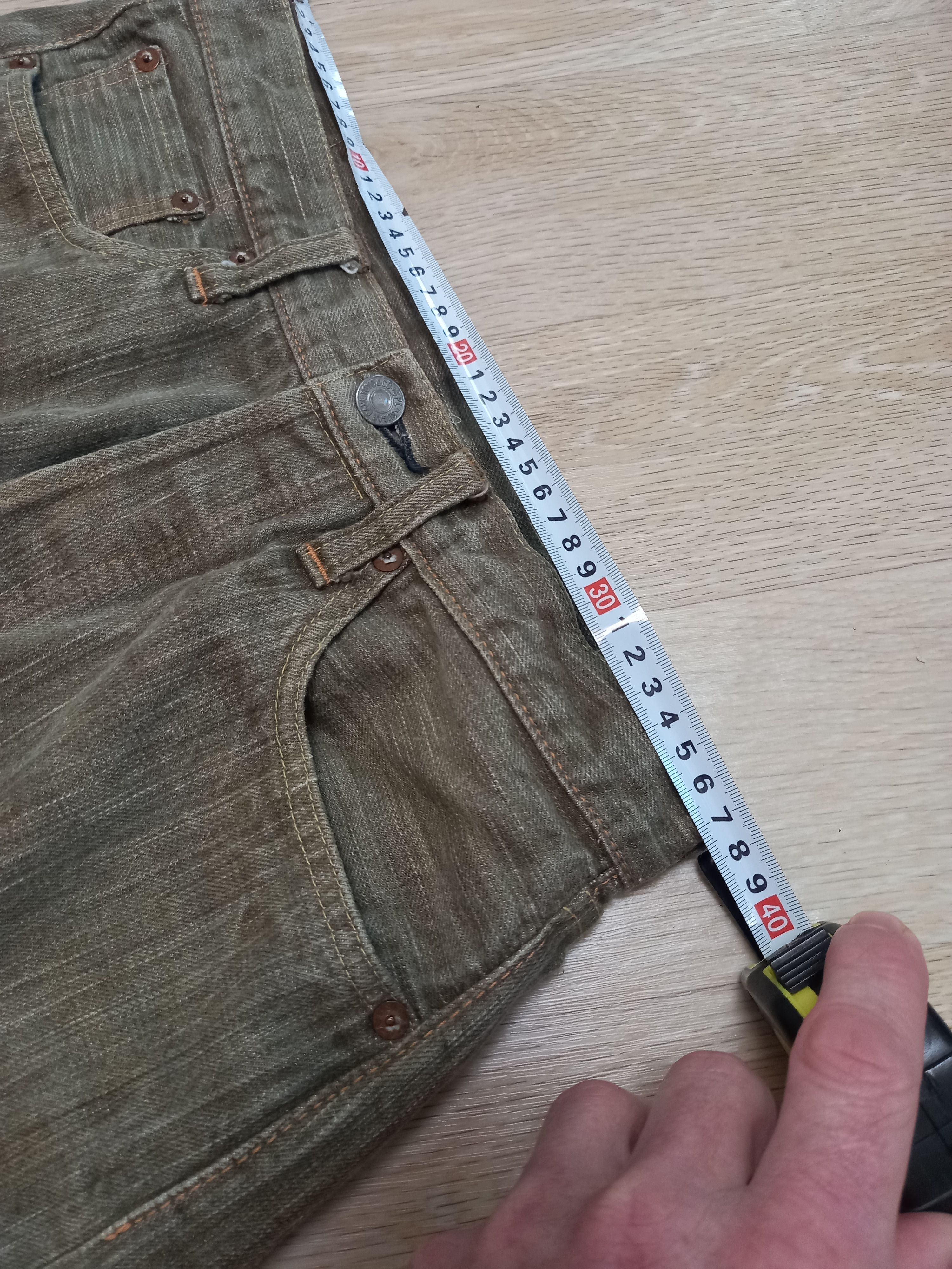 Sugar Cane Rare Sugar Cane Okinawa Kakishibu Dye - Grey/Green Selvedge Size US 30 / EU 46 - 12 Thumbnail