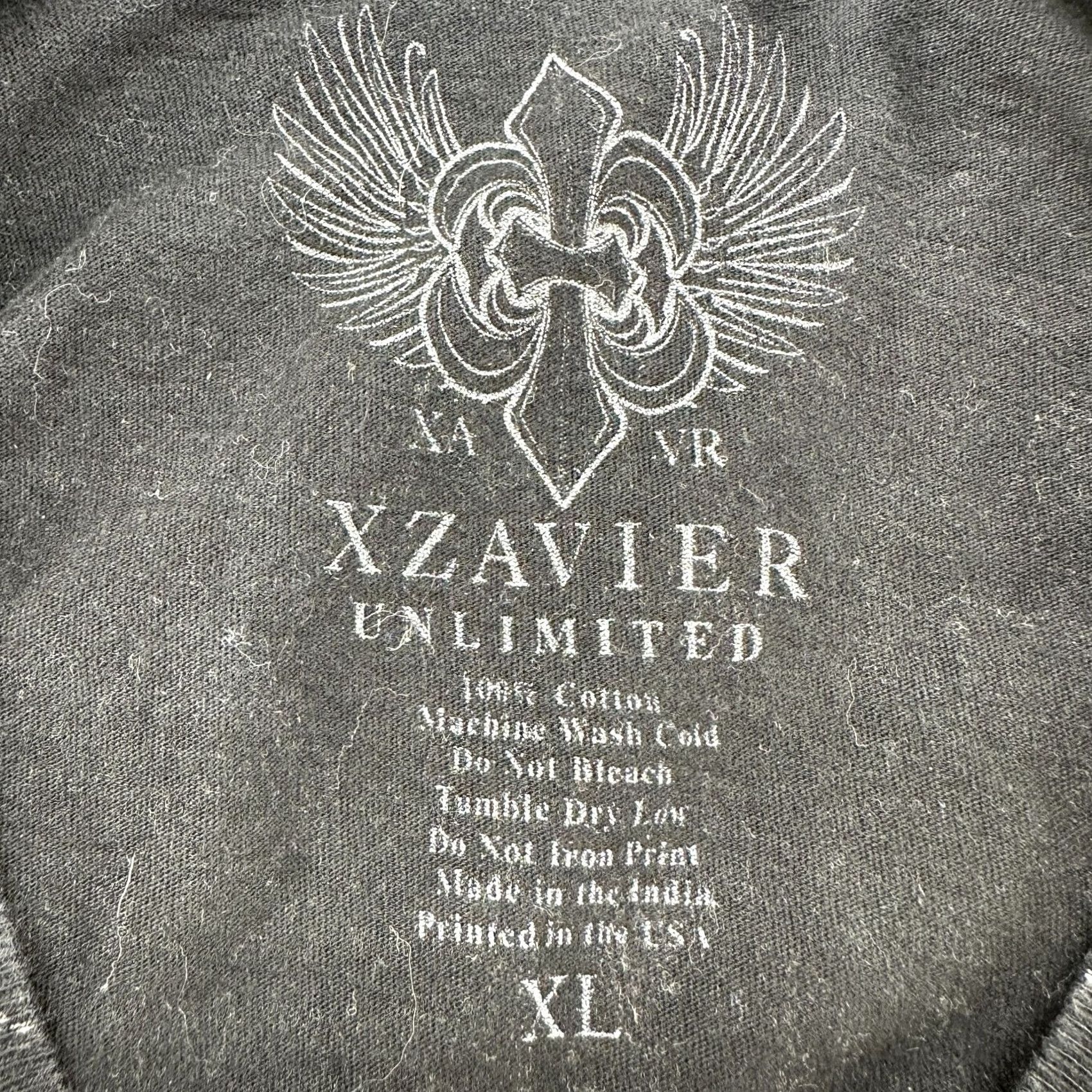 Vintage VINTAGE Xzavier Shirt Mens XL Black Graphic Cross Wings Goth Emo Y2K 90s Skull T-Shirt Size US XL / EU 56 / 4 - 2 Thumbnail
