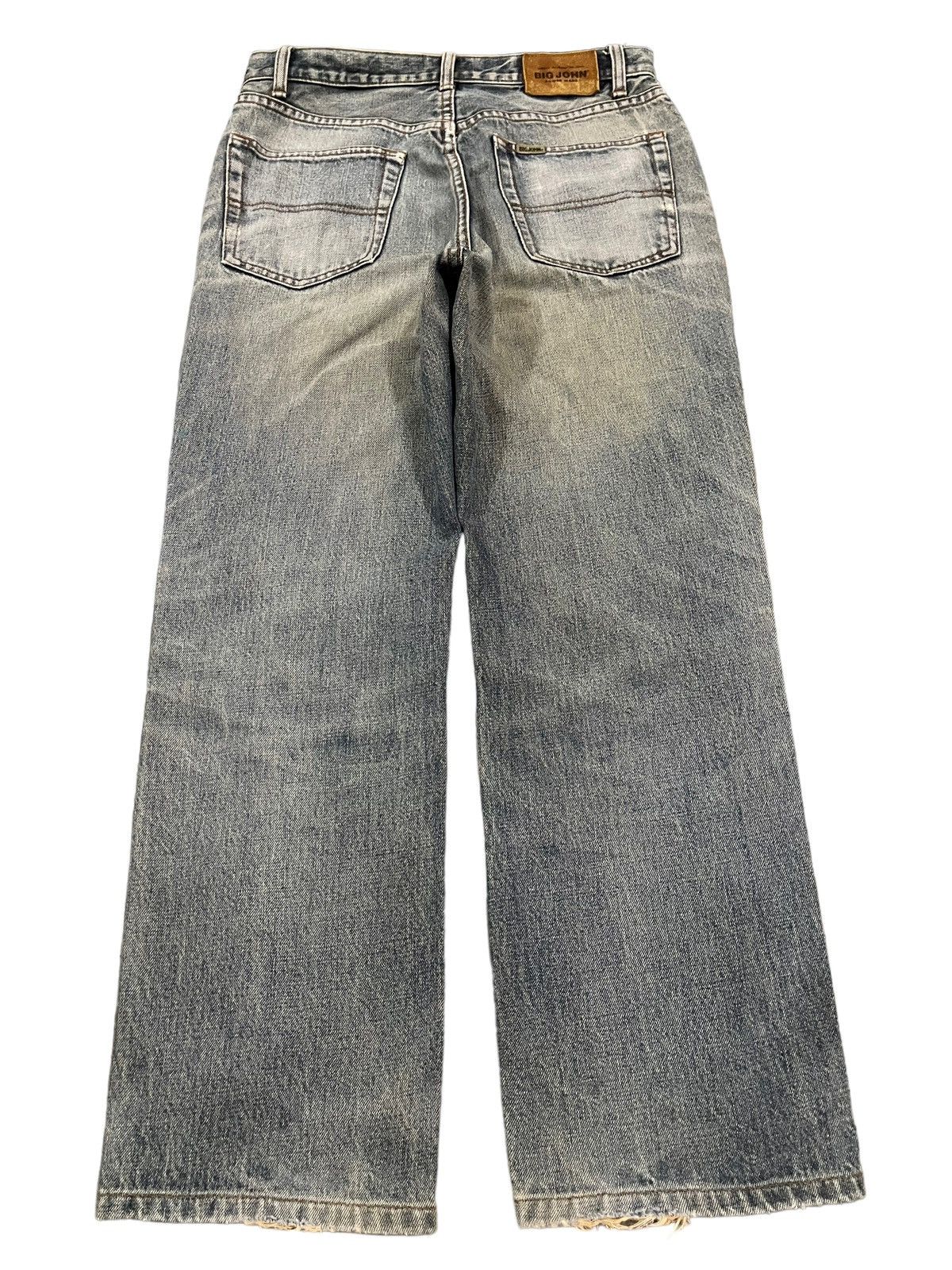 Big John Vintage 90s Big John Bleached Distress Style Jeans Size US 30 / EU 46 - 2 Thumbnail
