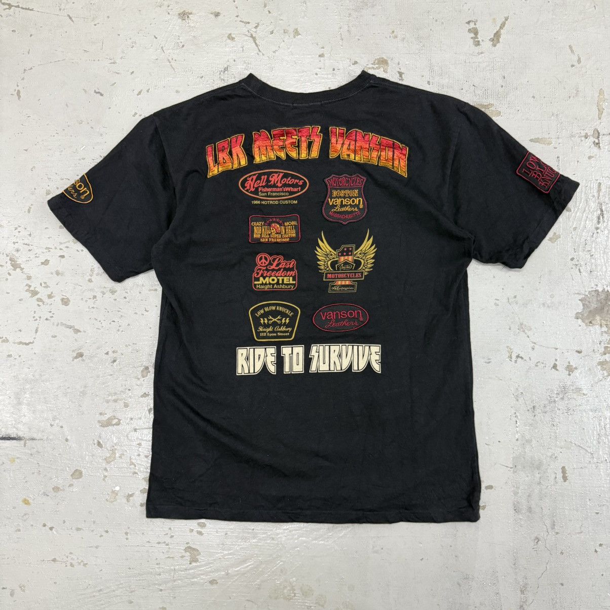 Vanson Leathers Vanson Leathers Low Blow Knuckle ACDC Ripoff Patch Tee Size US XL / EU 56 / 4 - 2 Thumbnail