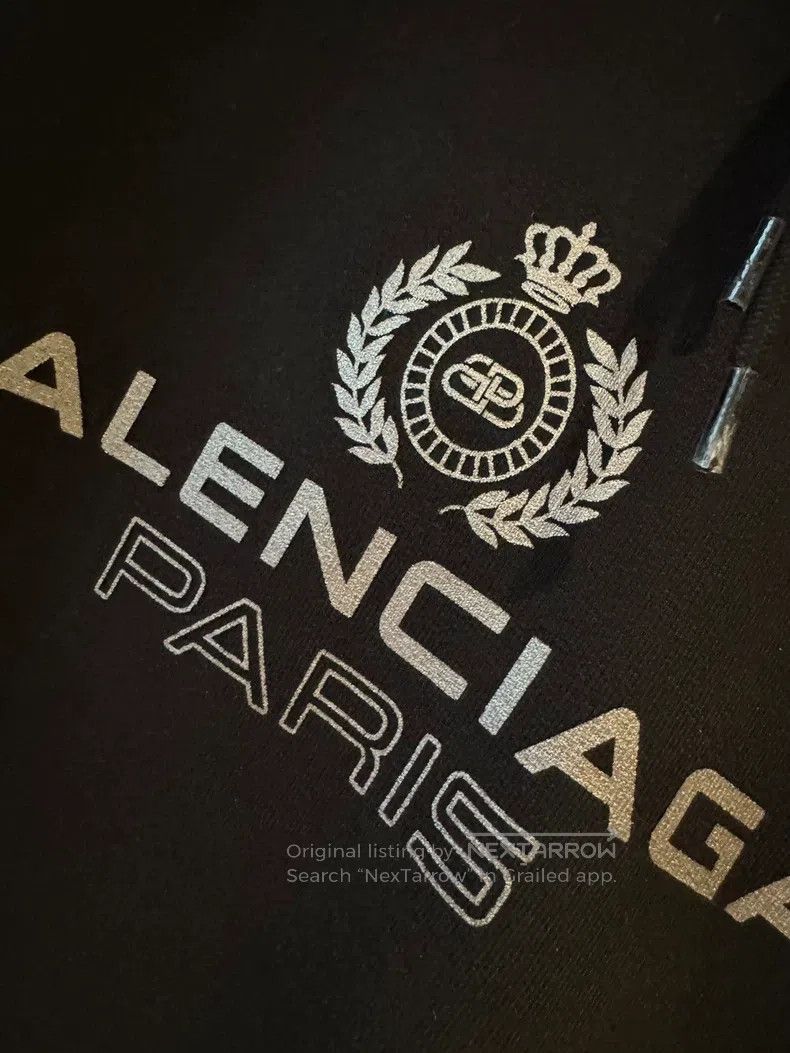 Balenciaga Balenciaga Silver Glitter Logo Hoodie Size US S / EU 44-46 / 1 - 2 Thumbnail