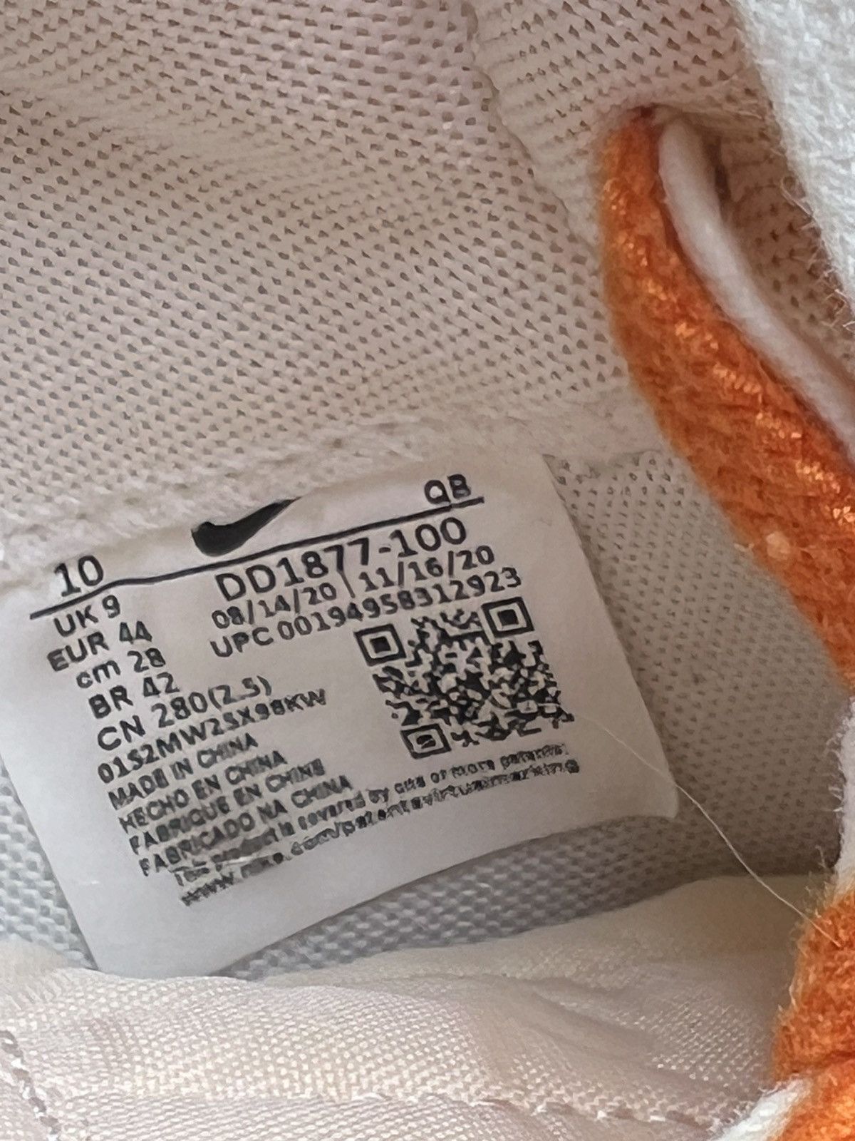 Nike × Sacai Nike Blazer Low Sacai White Magma Orange Size US 10 / EU 43 - 6 Thumbnail