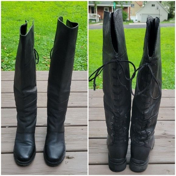 Nine West Nine West Mavira Black Leather Over The Knee OTK Equestrian Size US 7.5 / IT 37.5 - 5 Thumbnail