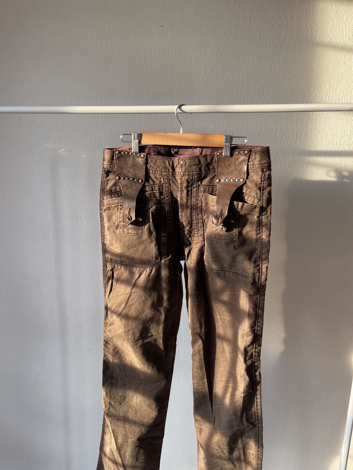 Marithe + Francois Girbaud 90s Marithe Francois Girbaud Leather paded part Pants A6 Size US 30 / EU 46 - 13 Thumbnail