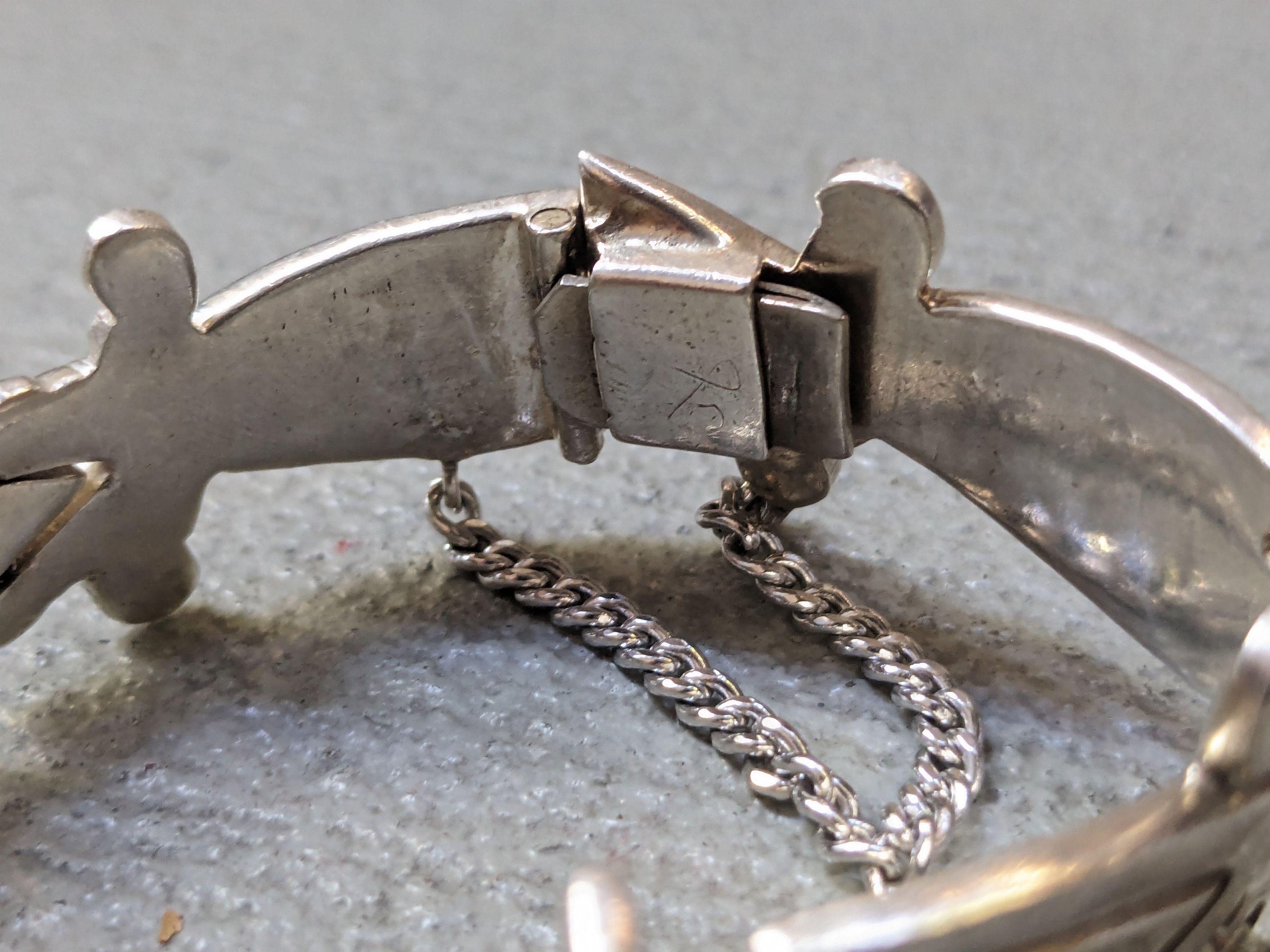 Jewelry Vintage Sterling Silver Bracelet 7.5" Chunky Thick Taxco Size ONE SIZE - 12 Thumbnail