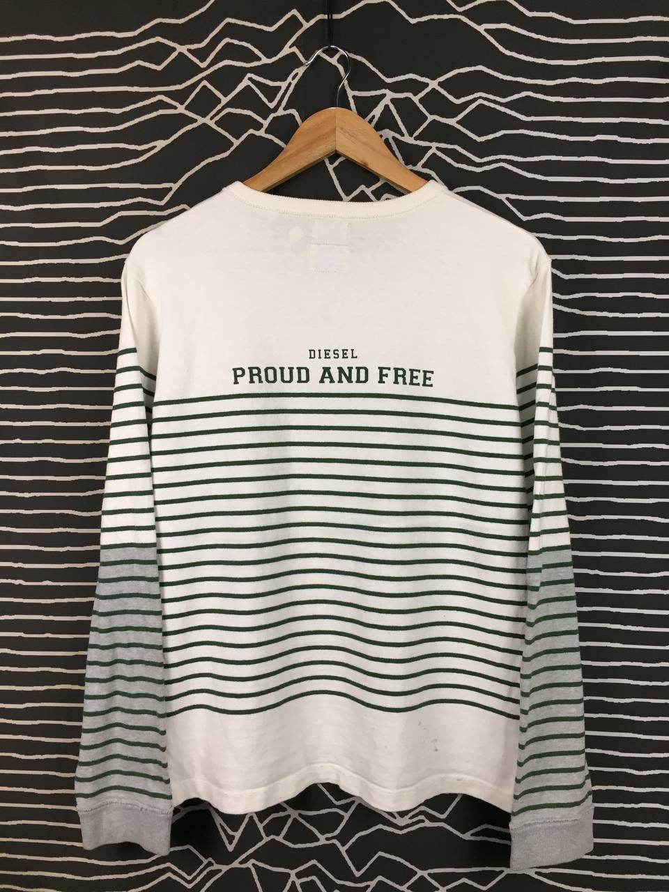 Diesel Diesel Proud And Free Breton Nautical Stripe Long Sleeve Tee Size US M / EU 48-50 / 2 - 11 Thumbnail