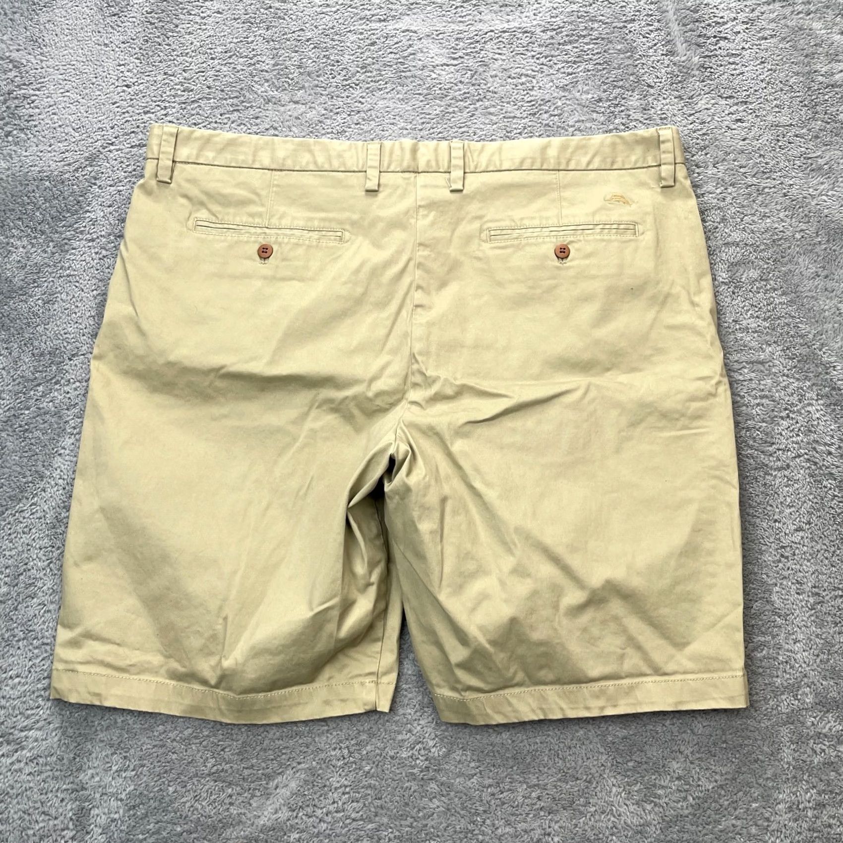 Tommy Bahama Tommy Bahama Shorts Mens 42 Beige Boracay Chino Cotton Stretch Logo Tropical Beach Casual Affordable Regular Mens Size US 42 / EU 58 - 2 Thumbnail