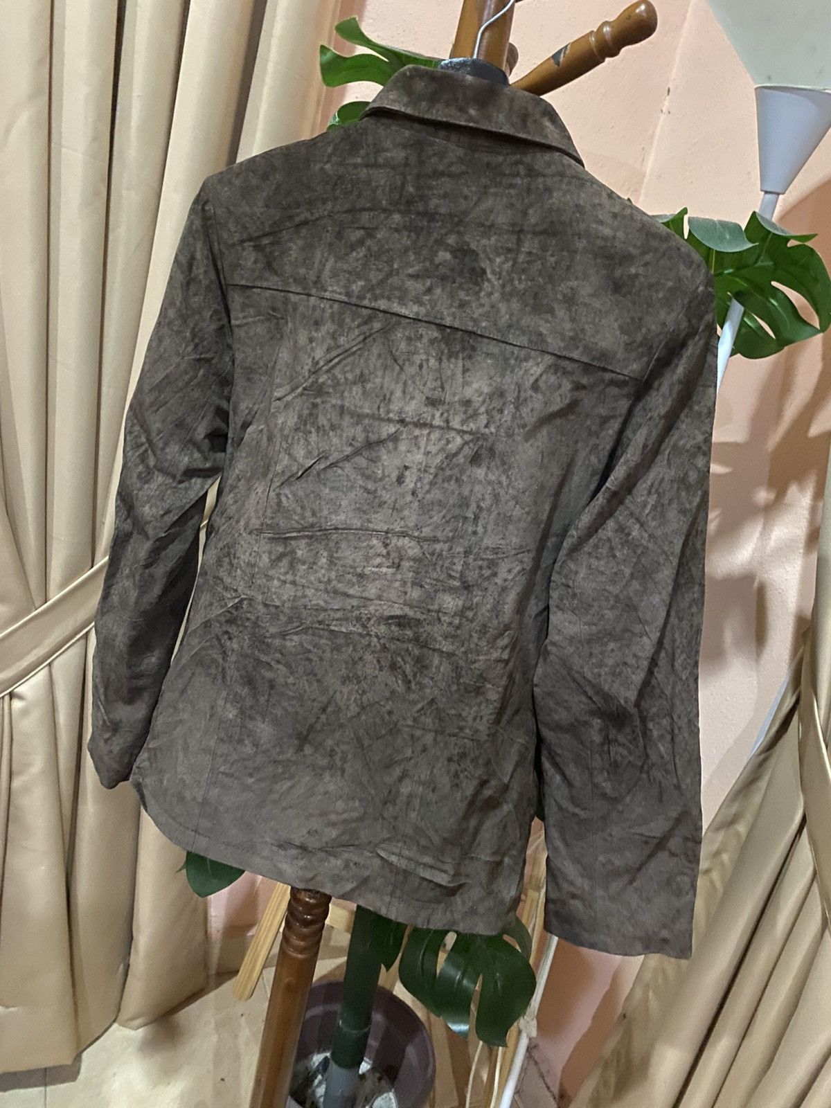 Leather Vintage Olive Green Suede Leather Utility Jacket Size F Size M / US 6-8 / IT 42-44 - 8 Thumbnail