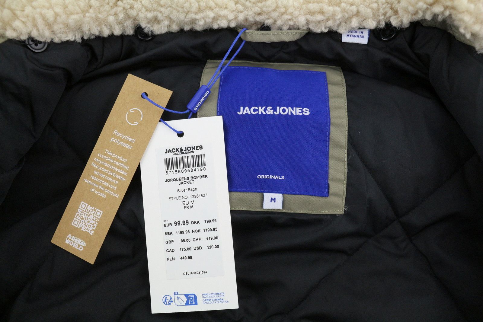 Jack & Jones JORQUEENS BOMBER M Silver Sage Oversized Zip 88020 Size US M / EU 48-50 / 2 - 7 Thumbnail