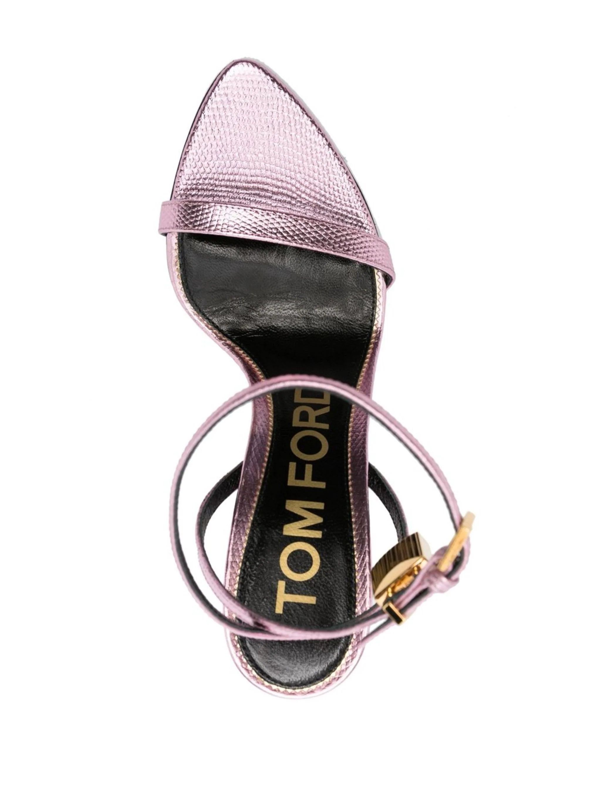 Tom Ford o1loc1c0624 Padlock Lizard-Effect Sandals in Light Pink Size US 6 / IT 36 - 4 Thumbnail