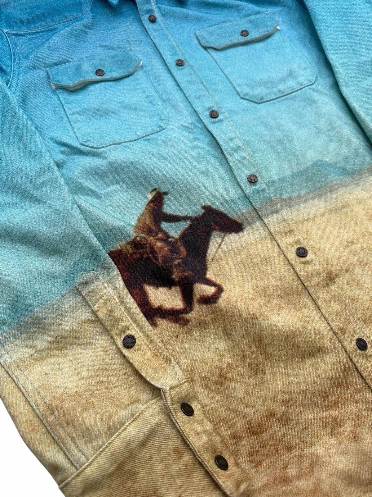 Calvin Klein Running Horse Cowboy Allover Print Denim Shirt Size US L / EU 52-54 / 3 - 3 Thumbnail