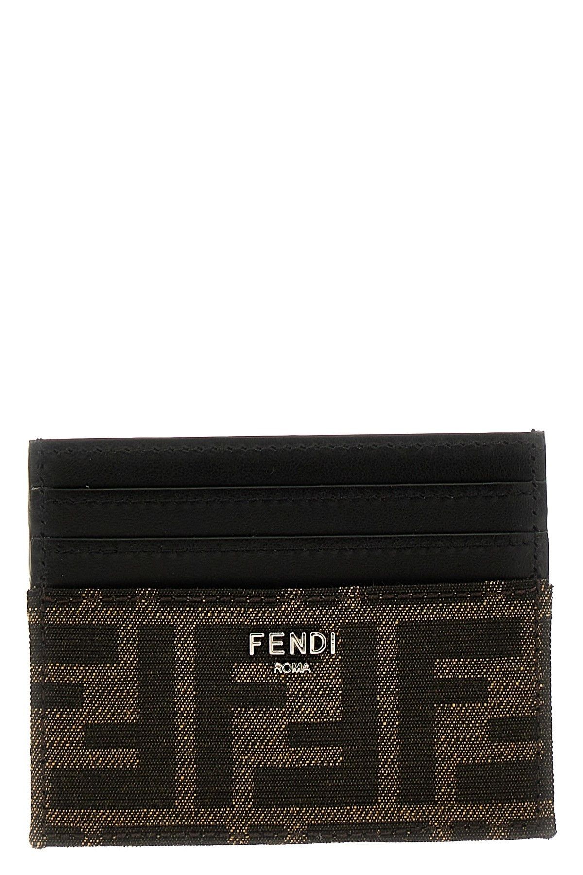 image of Fendi 'ff' Card Holder in Brown, Men's