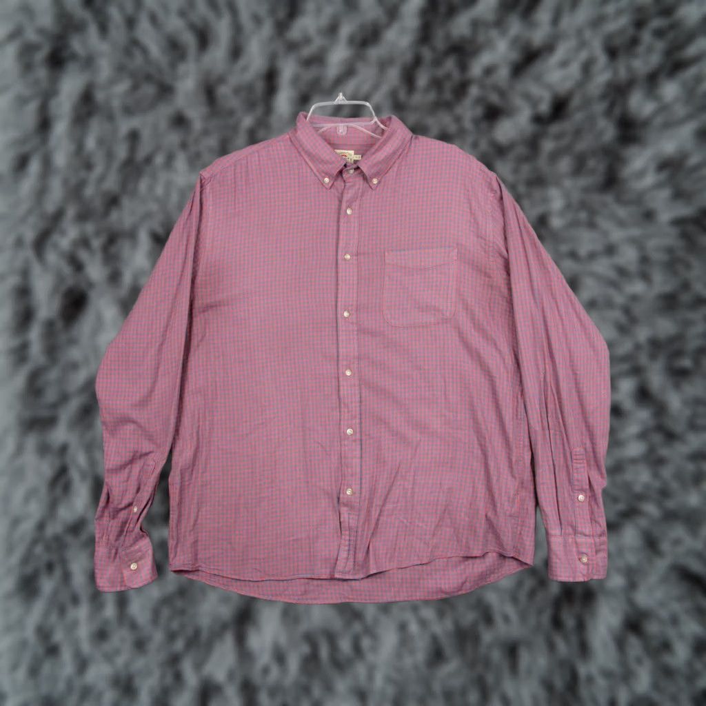 Faherty Faherty Shirt Mens XL Pink Blue Check Stretch Button-Down Long Sleeve Casual Shirt Size US XL / EU 56 / 4 - 1 Thumbnail