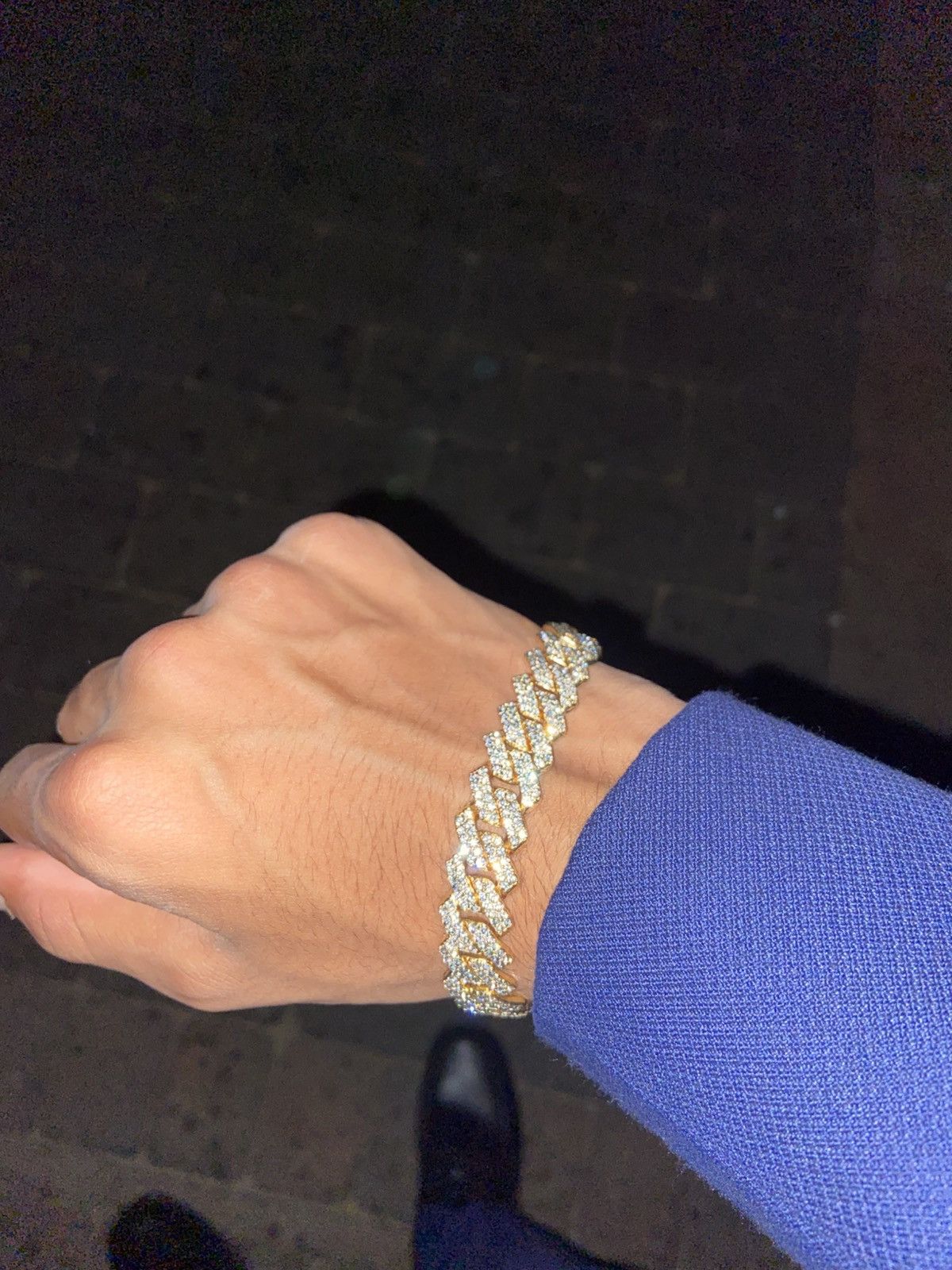 Other 14mm iced out cuban link bracelet gold tone Size ONE SIZE - 1 Thumbnail